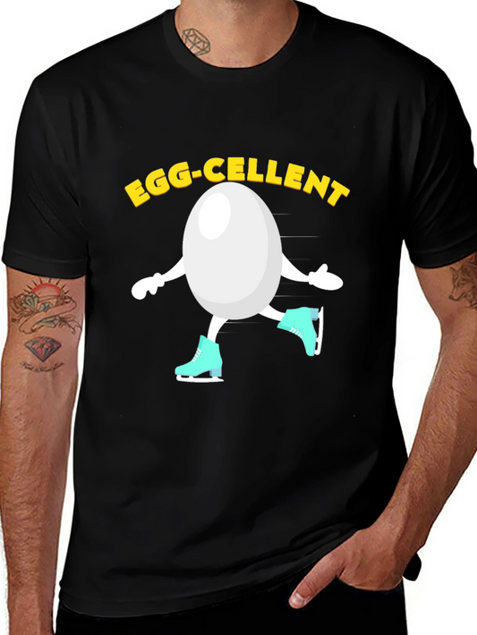 Egg-cellent Skater T-Shirt - Funny Egg Cartoon Tee