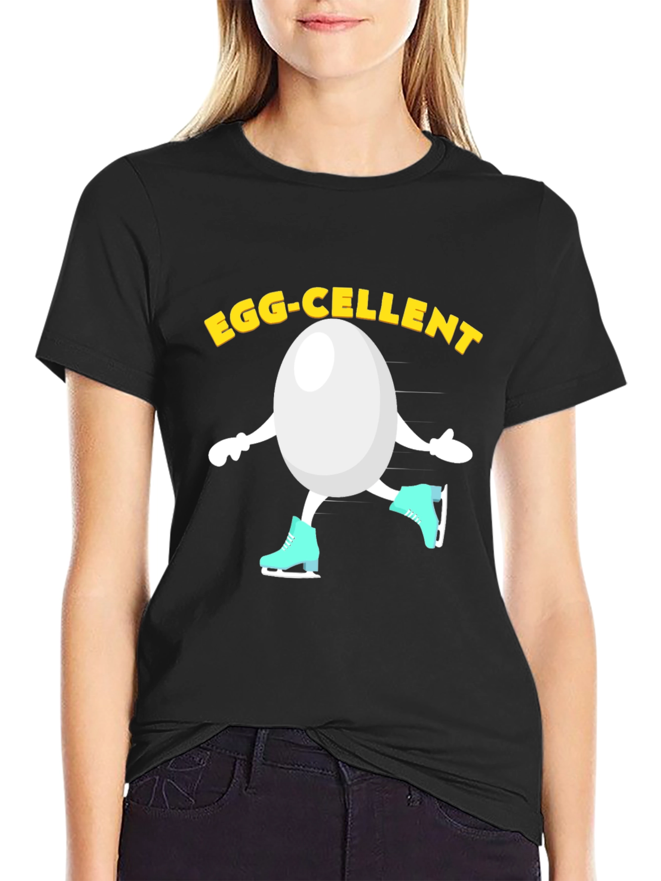 Egg-cellent Skater T-Shirt - Funny Egg Cartoon Tee