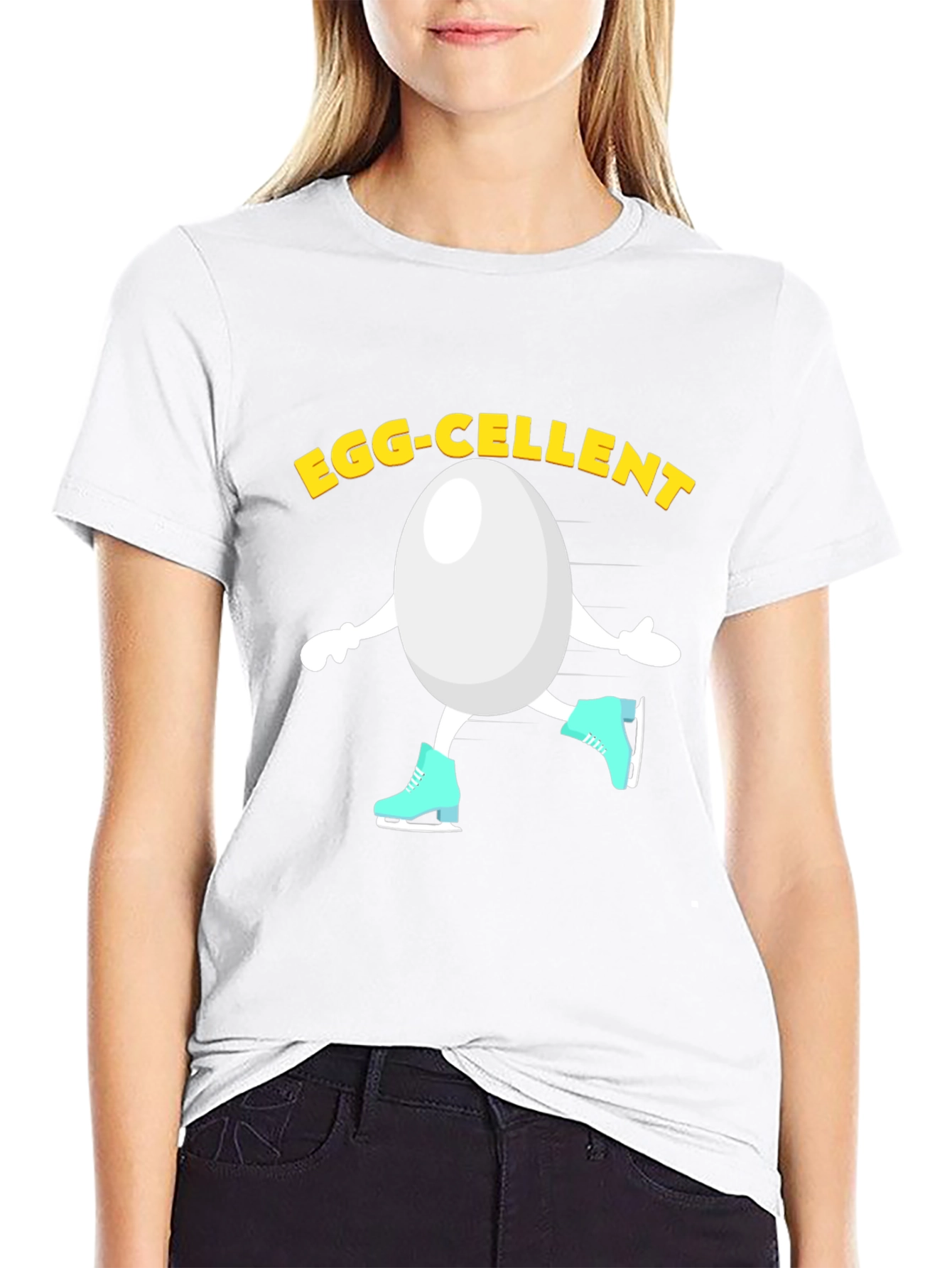 Egg-cellent Skater T-Shirt - Funny Egg Cartoon Tee