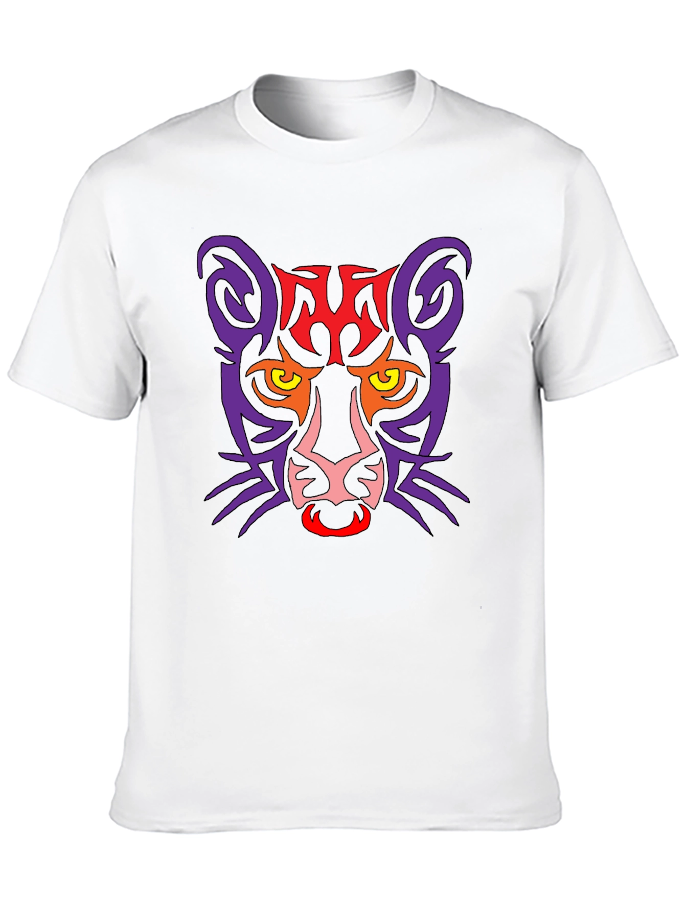 Tribal Cat Graphic Black T-Shirt