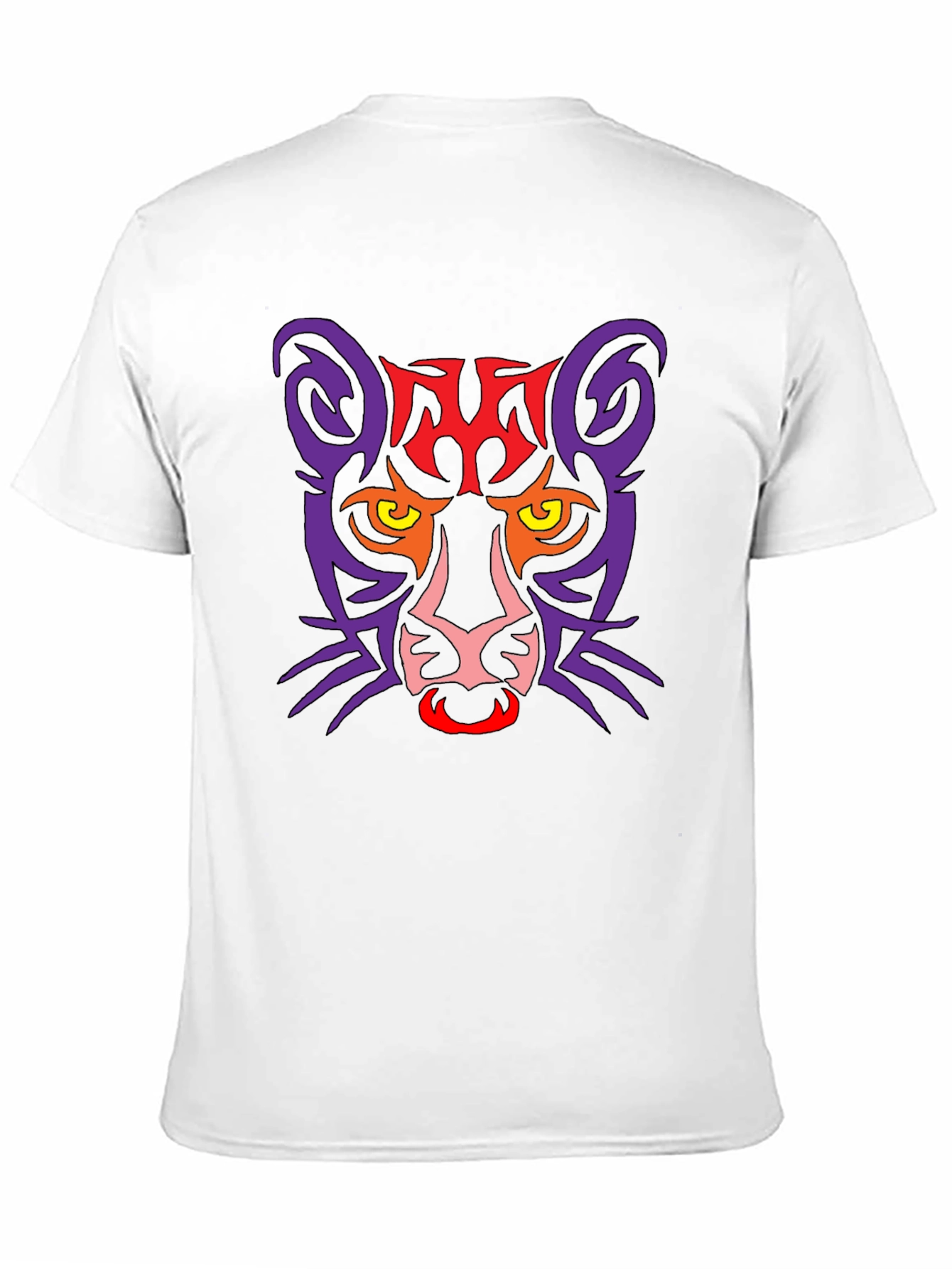 Tribal Cat Graphic Black T-Shirt