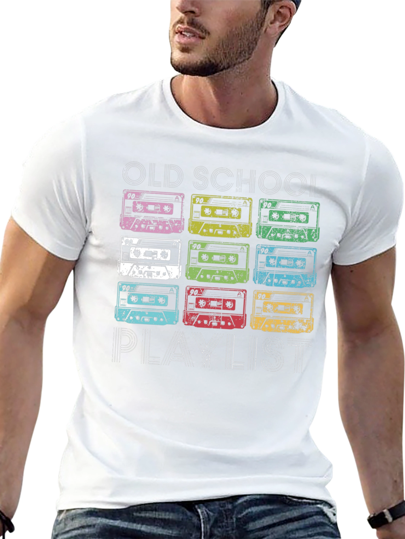 Old School Playlist Cassette Tape Graphic T-Shirt