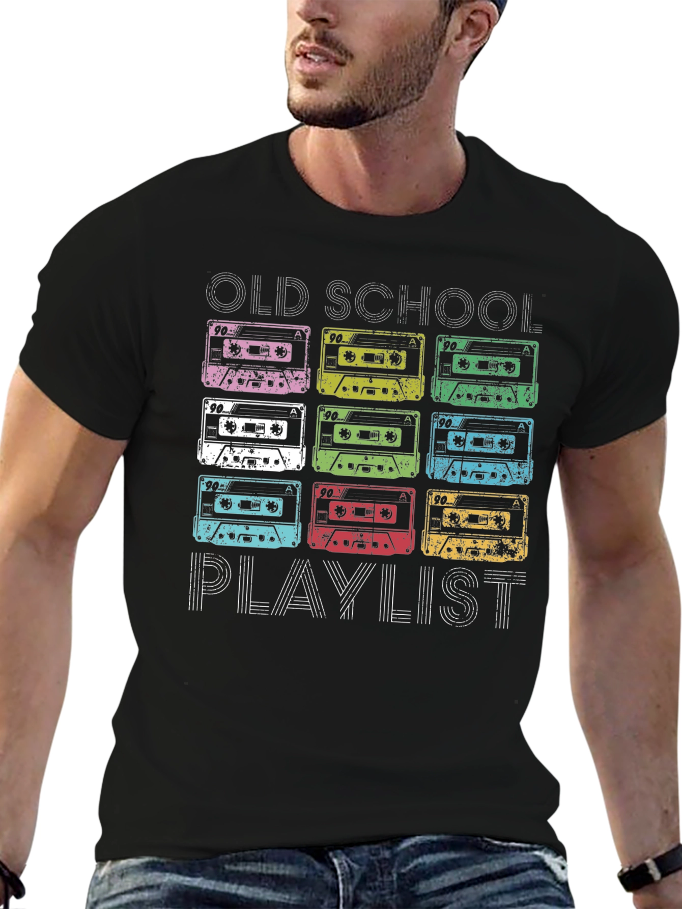 Old School Playlist Cassette Tape Graphic T-Shirt