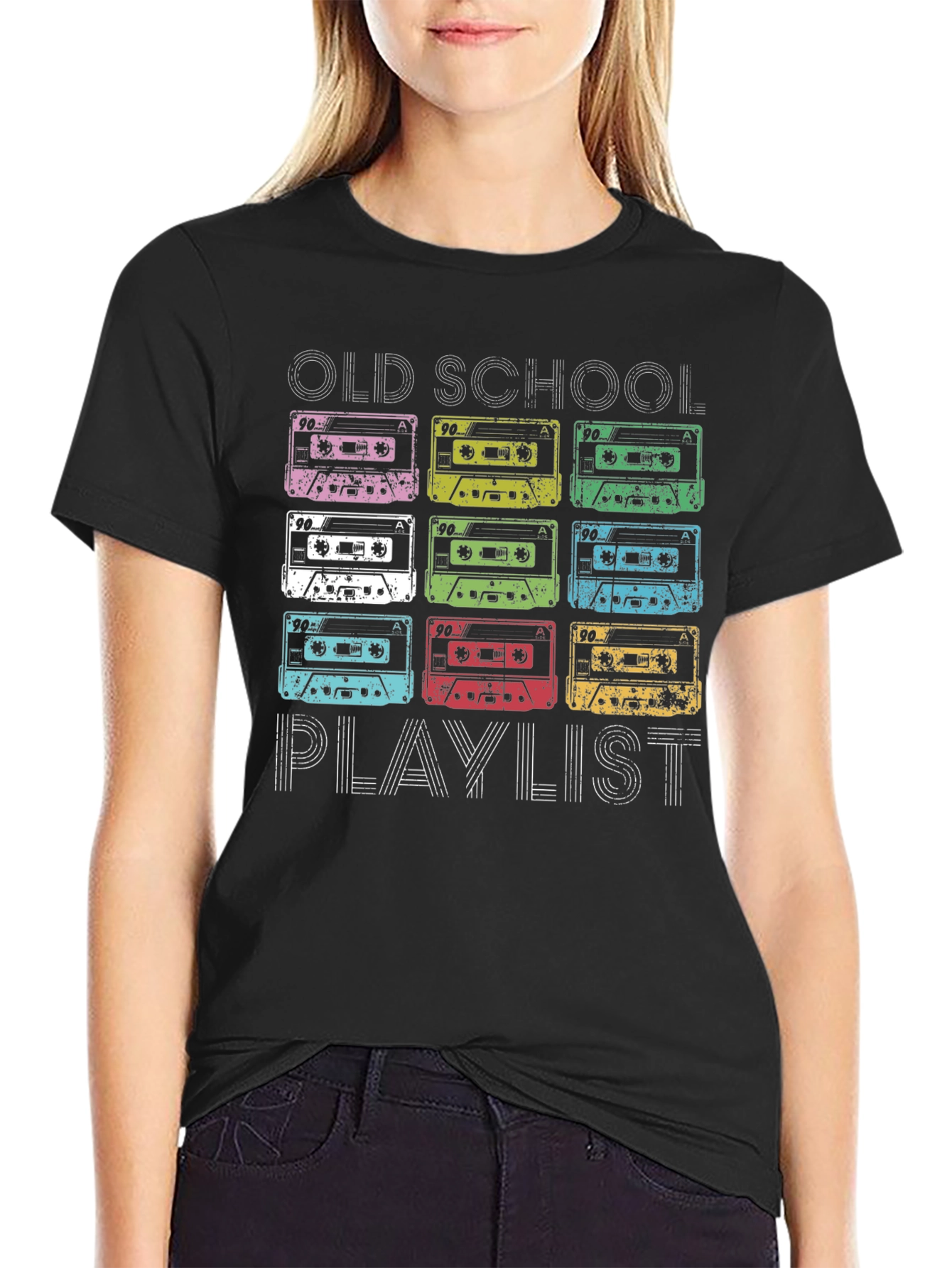 Old School Playlist Cassette Tape Graphic T-Shirt