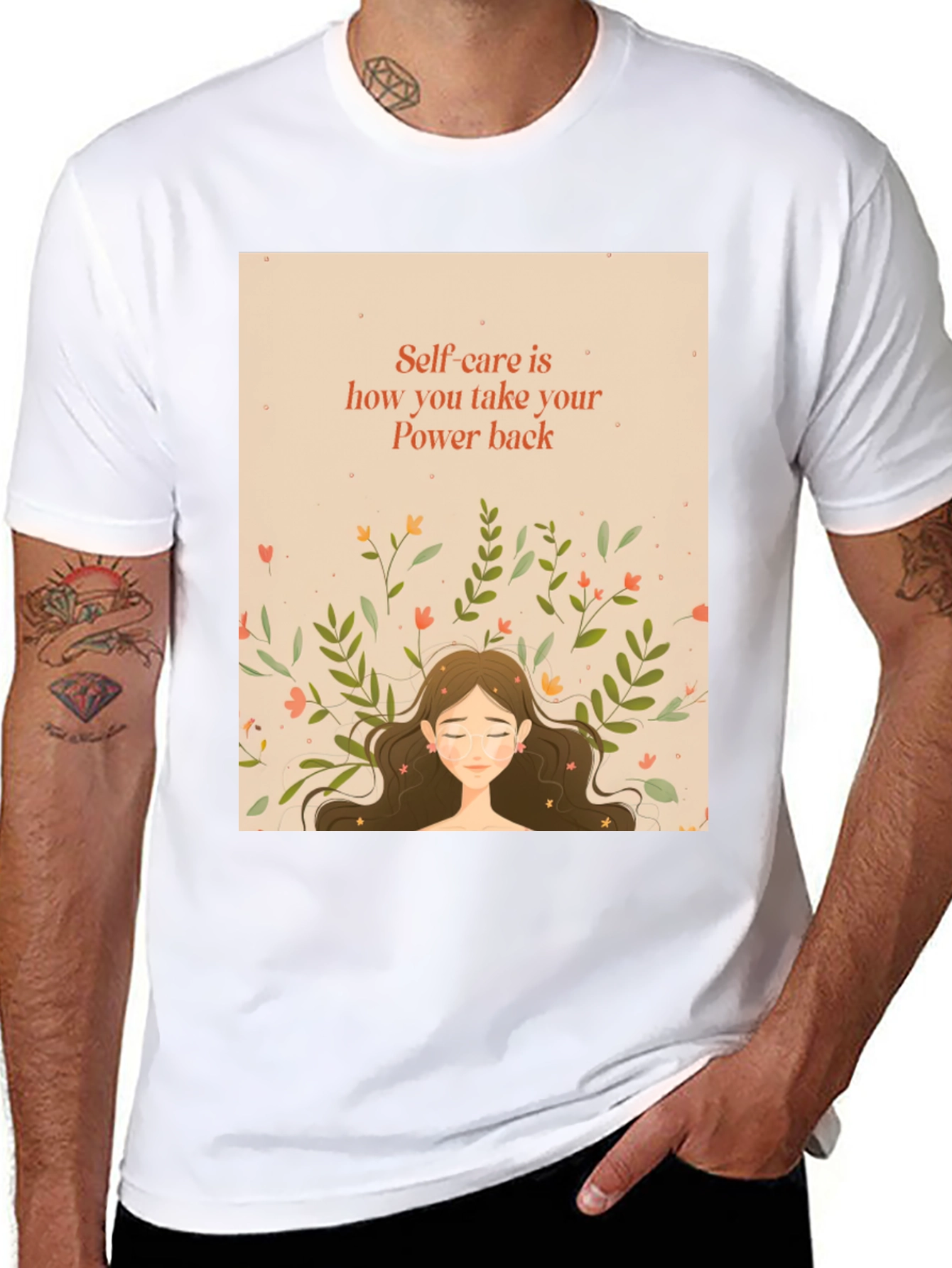 Self-Care Power Back T-Shirt - Relaxed Fit