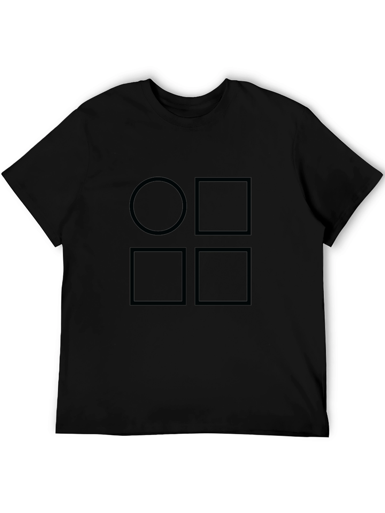Geometric Shapes Black T-Shirt