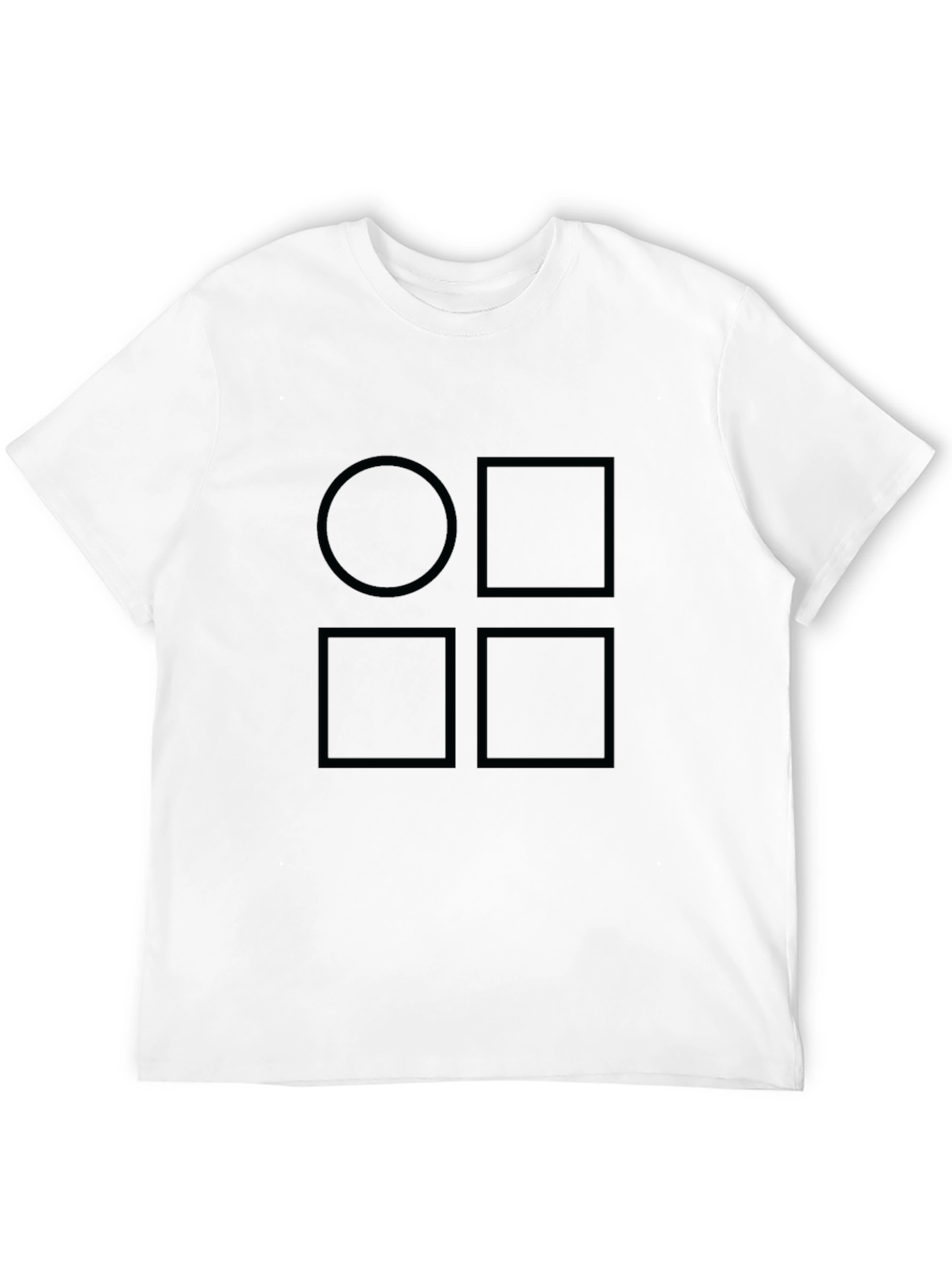 Geometric Shapes Black T-Shirt