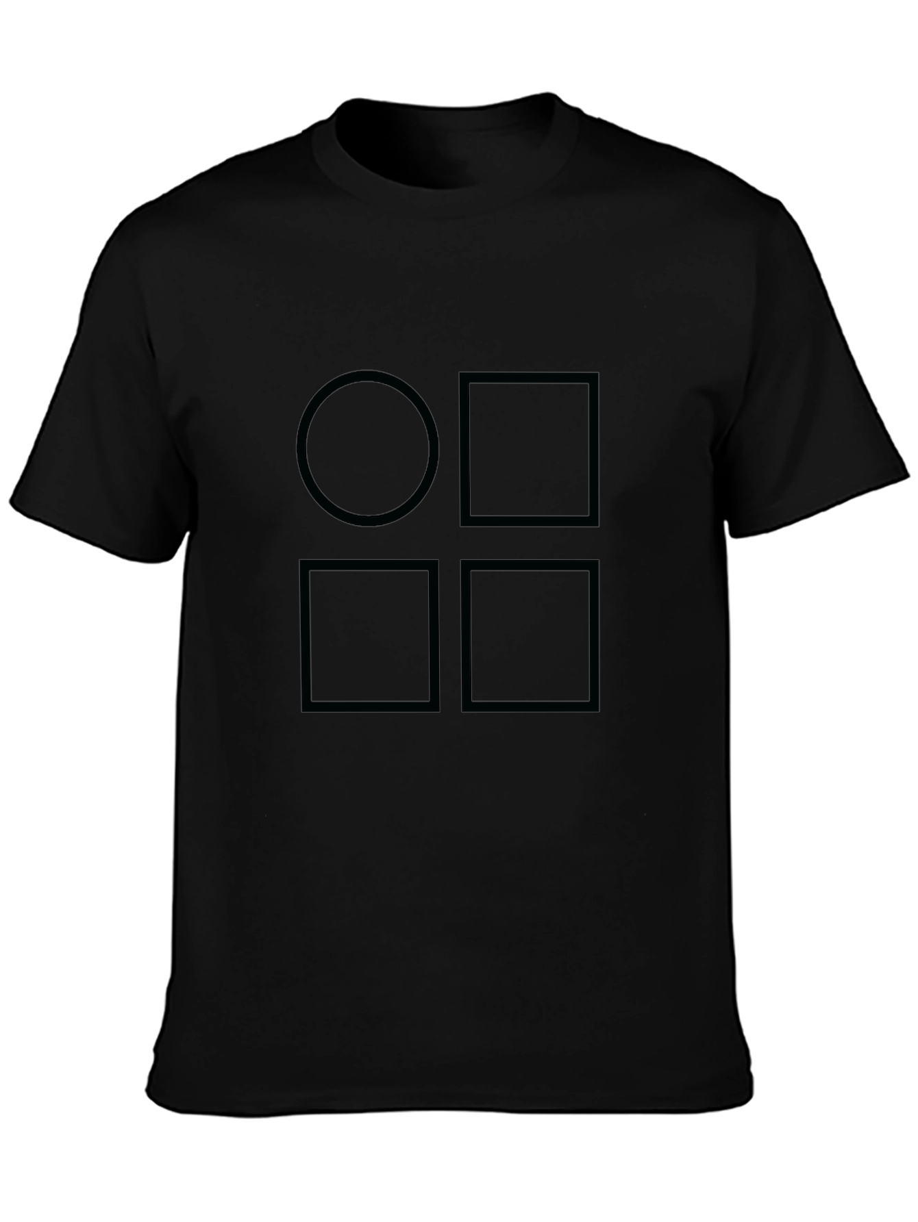 Geometric Shapes Black T-Shirt