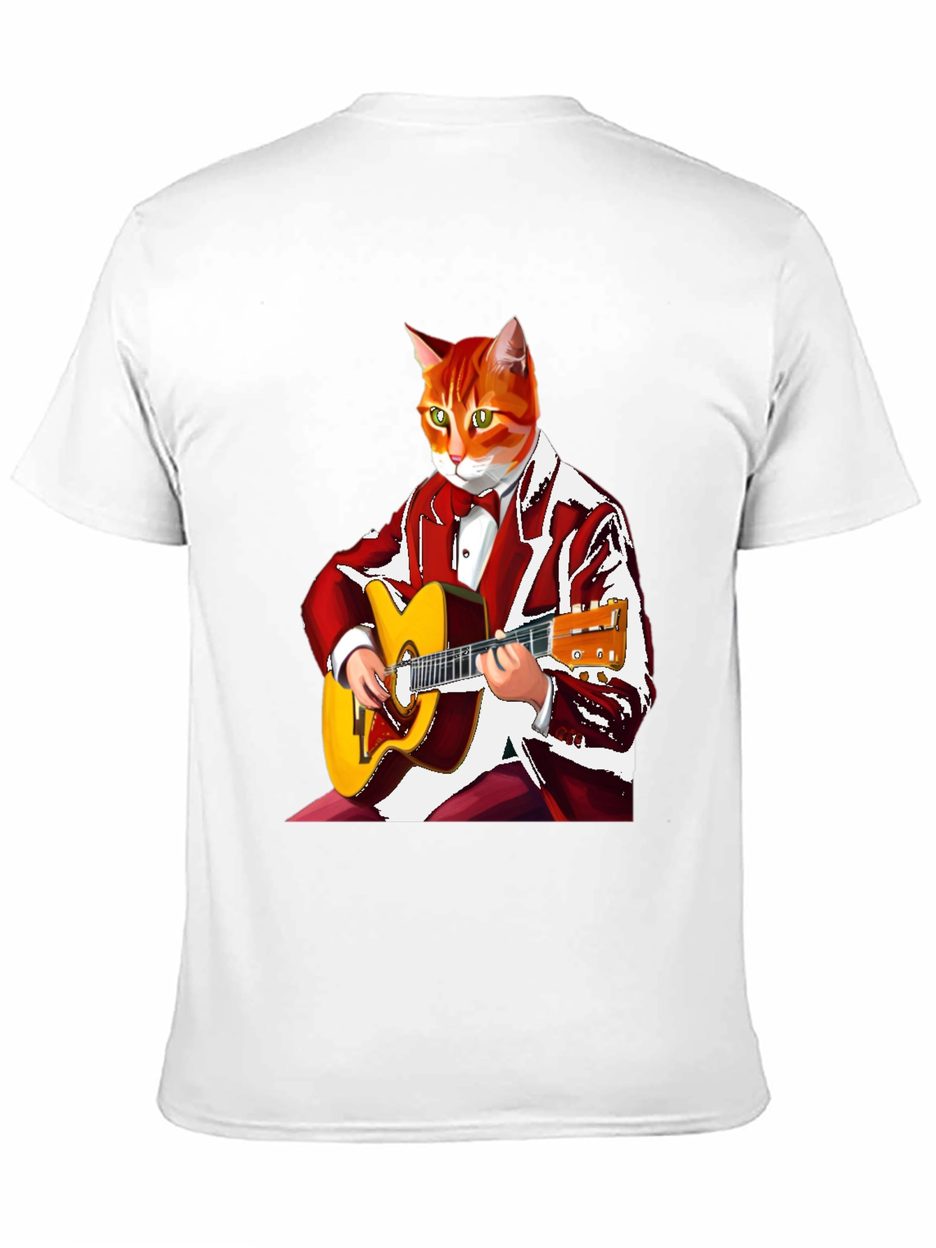 Cool Cat Guitarist Graphic T-Shirt