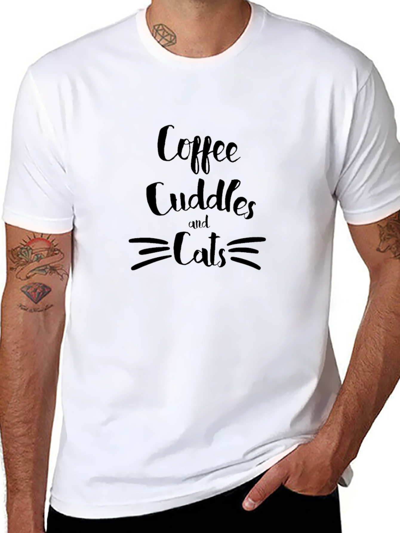 Coffee Cuddles and Cats Graphic T-Shirt