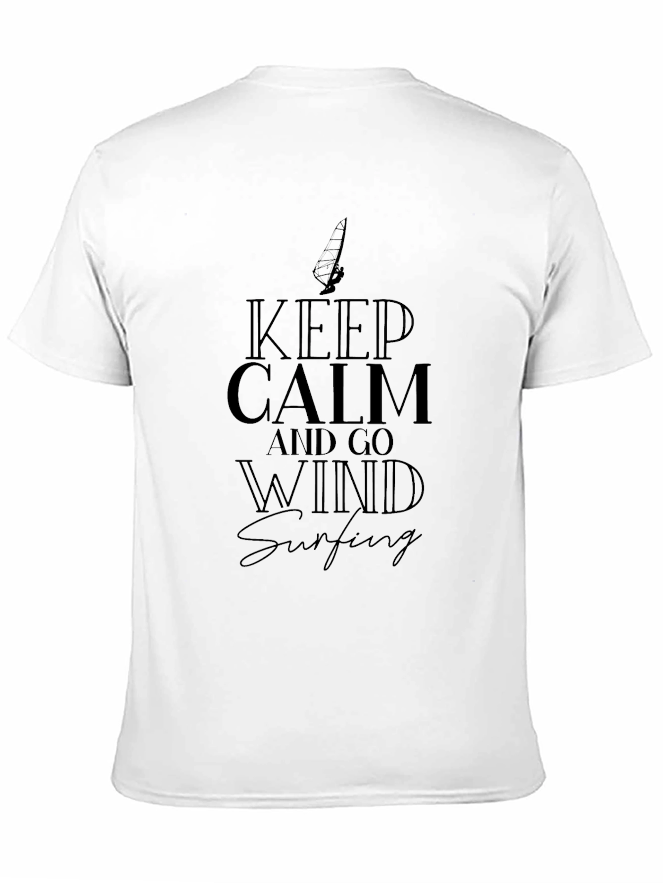 Keep Calm and Go Windsurfing Black Graphic T-Shirt