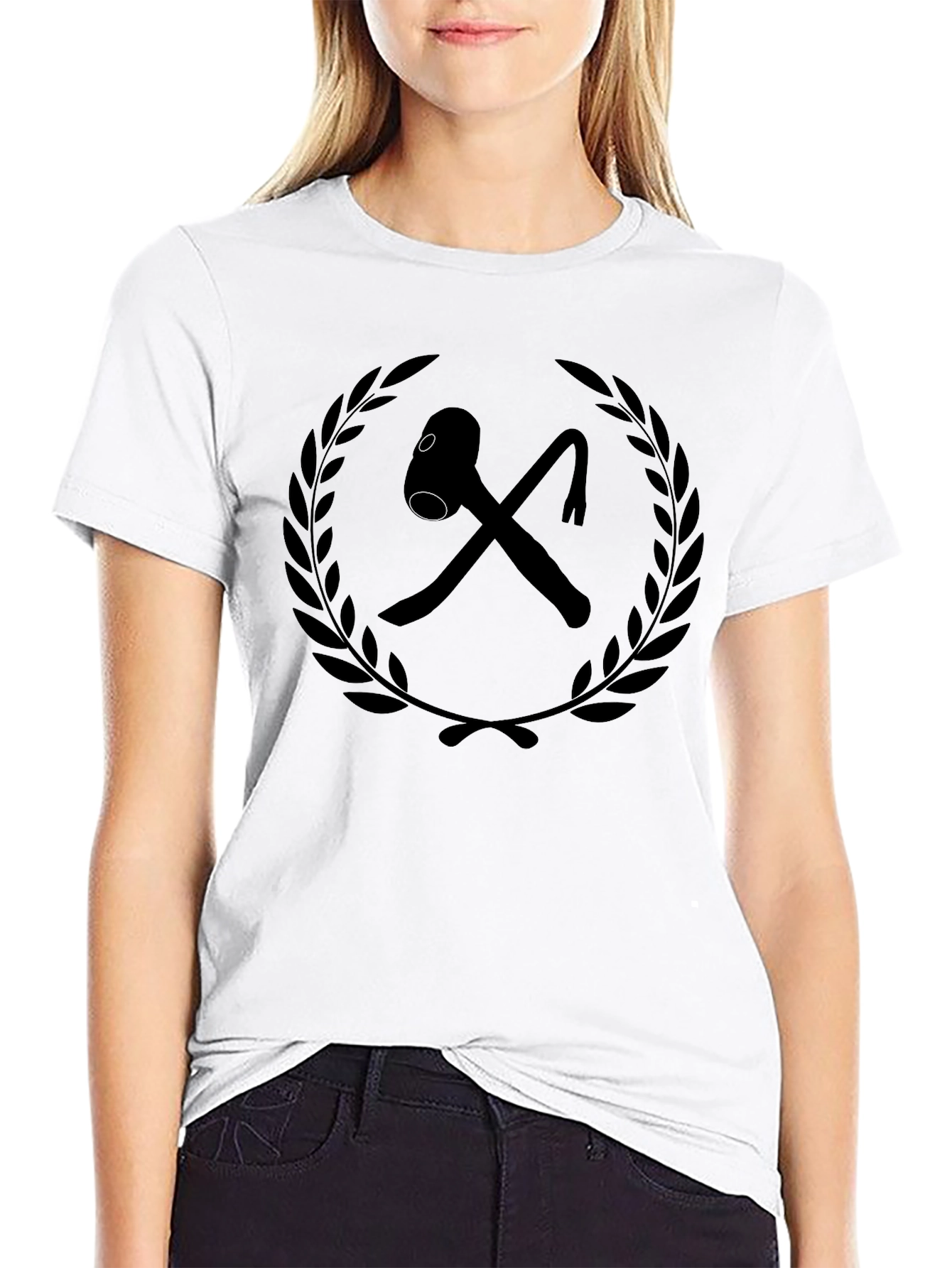 Hammer & Crowbar Wreath Graphic Black T-Shirt