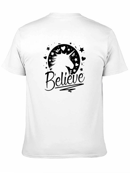 Believe Unicorn Graphic T-Shirt - Classic Black