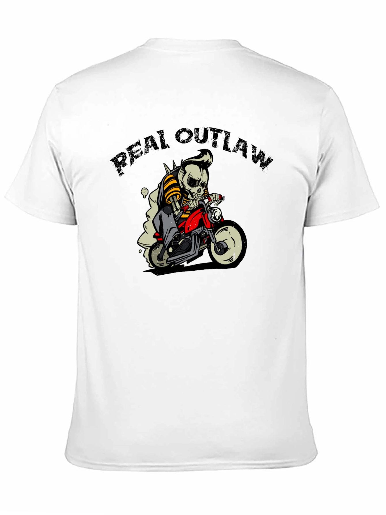 Real Outlaw Biker Skull Graphic Tee