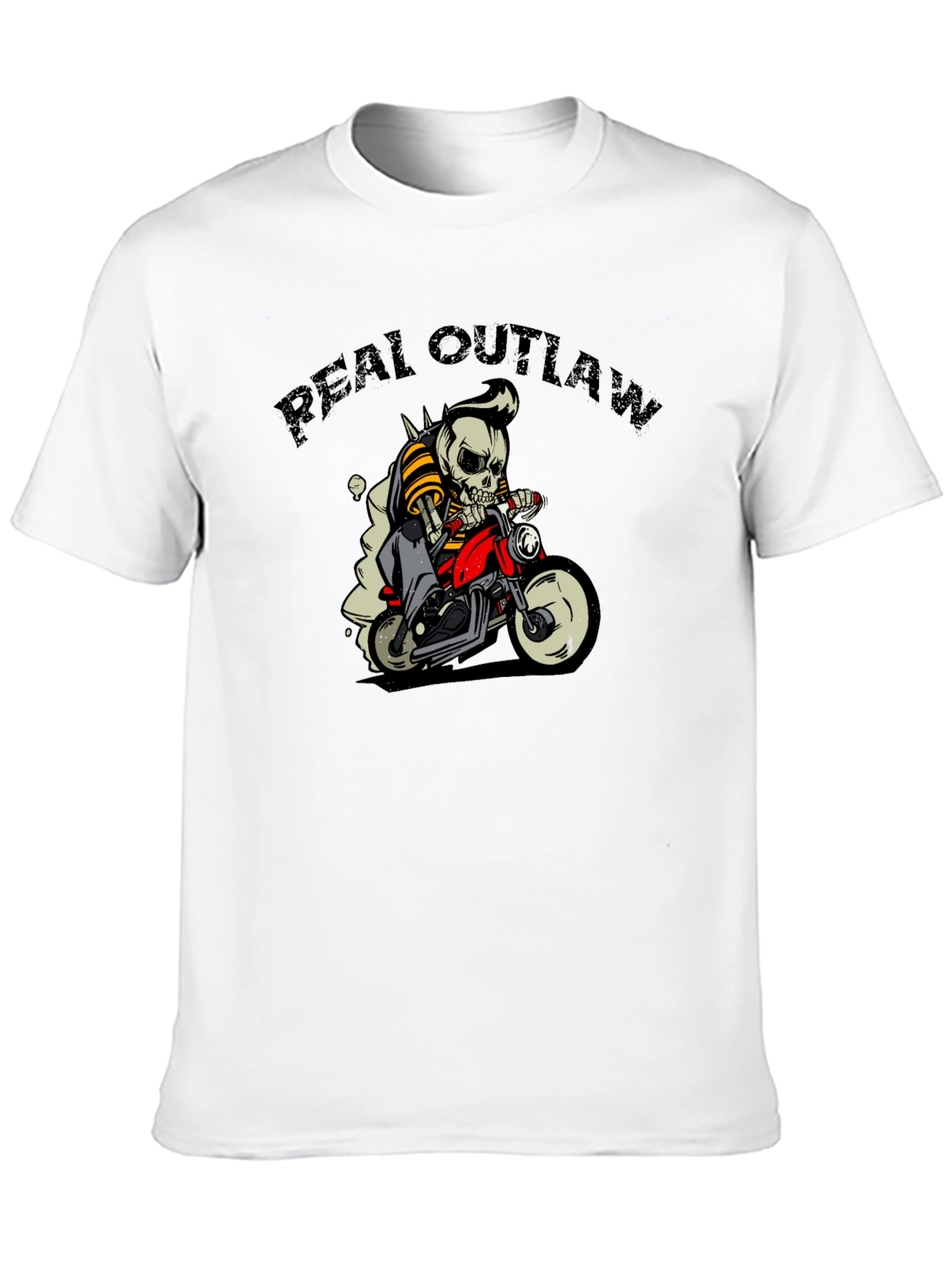 Real Outlaw Biker Skull Graphic Tee