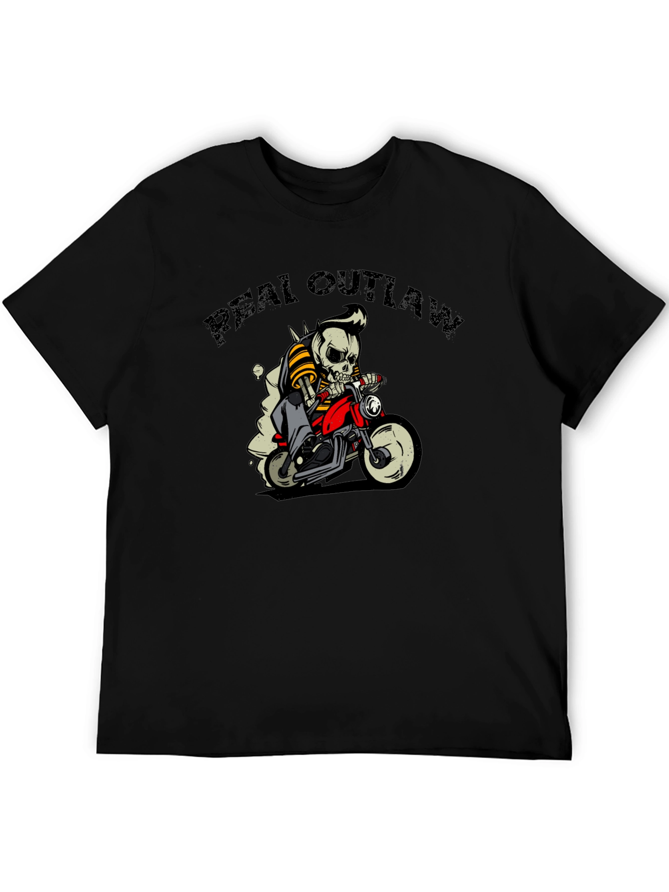 Real Outlaw Biker Skull Graphic Tee