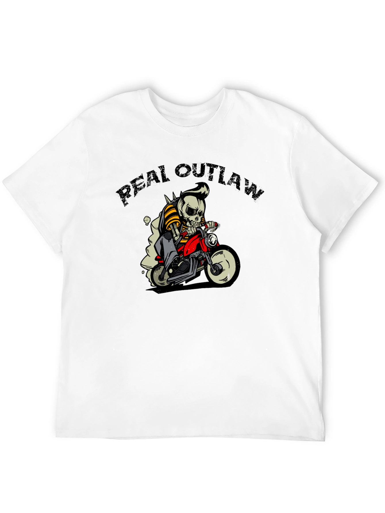 Real Outlaw Biker Skull Graphic Tee