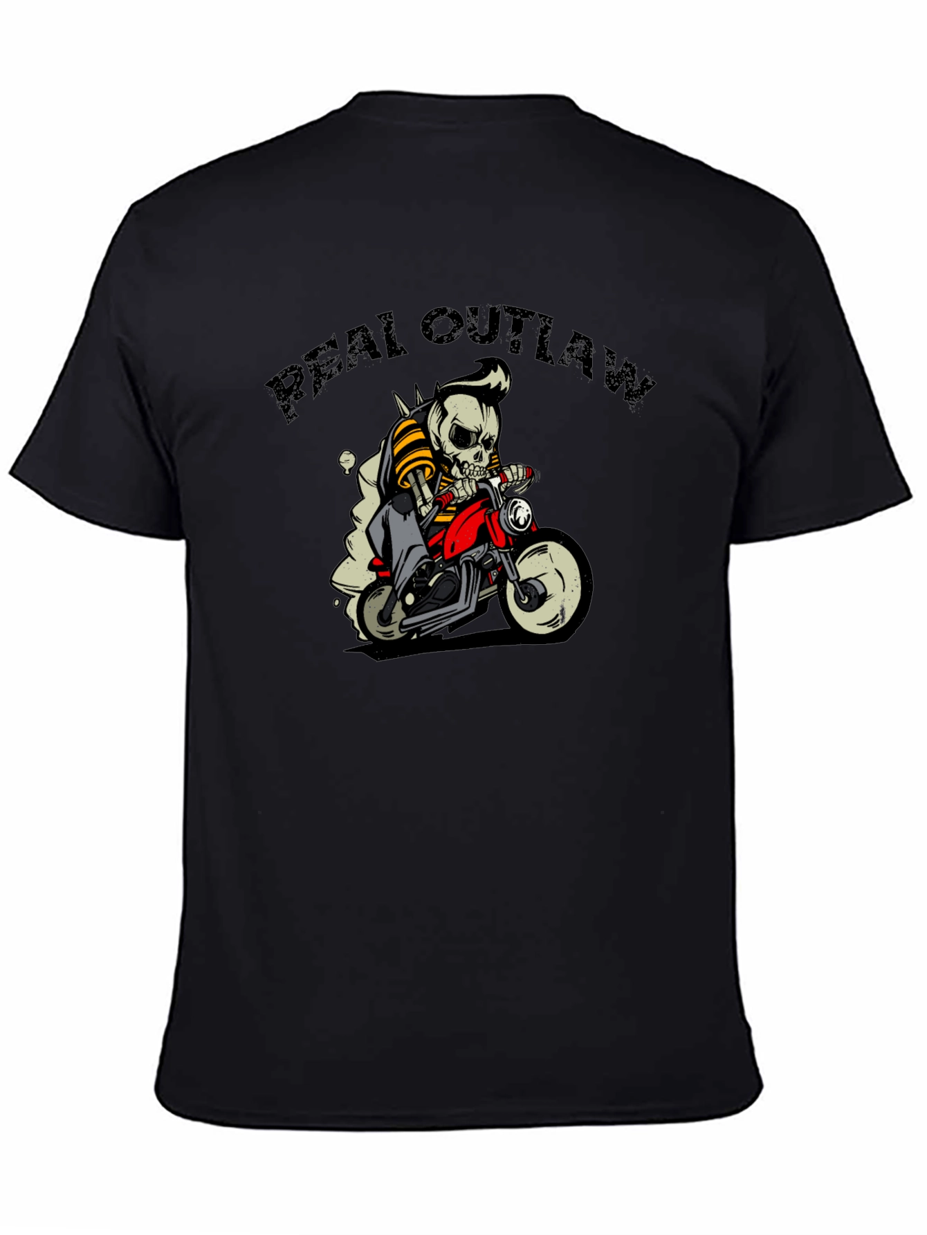 Real Outlaw Biker Skull Graphic Tee