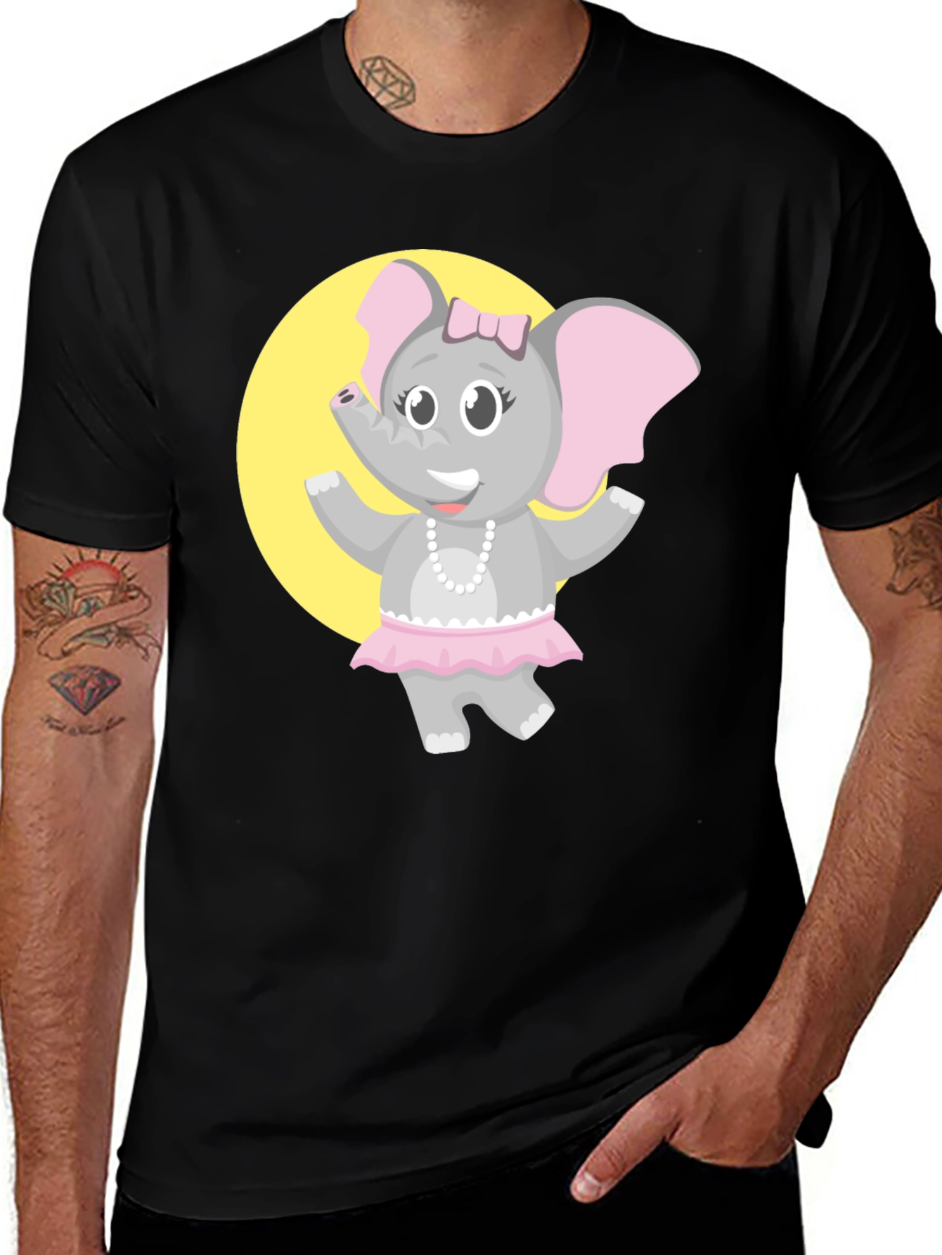 Elephant Ballerina T-Shirt - Fun Cartoon Design