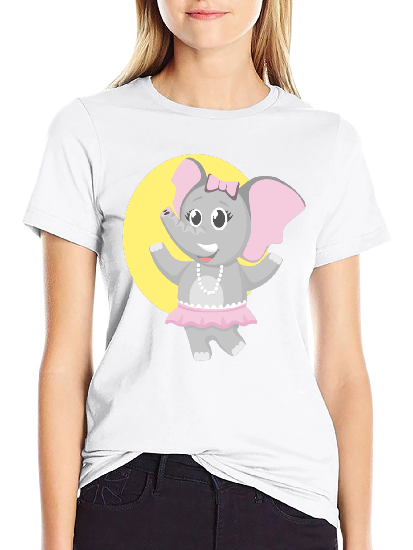 Elephant Ballerina T-Shirt - Fun Cartoon Design