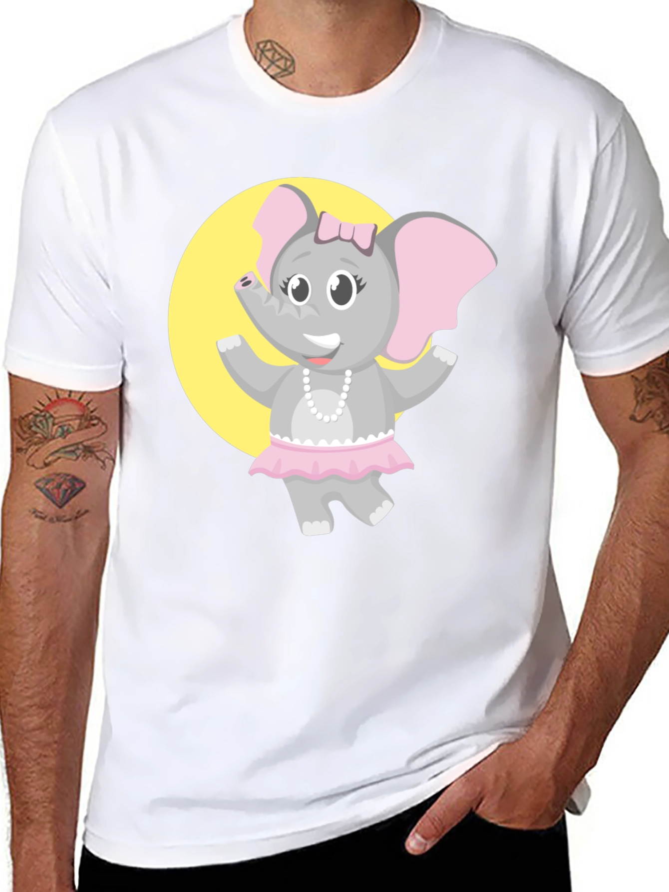 Elephant Ballerina T-Shirt - Fun Cartoon Design
