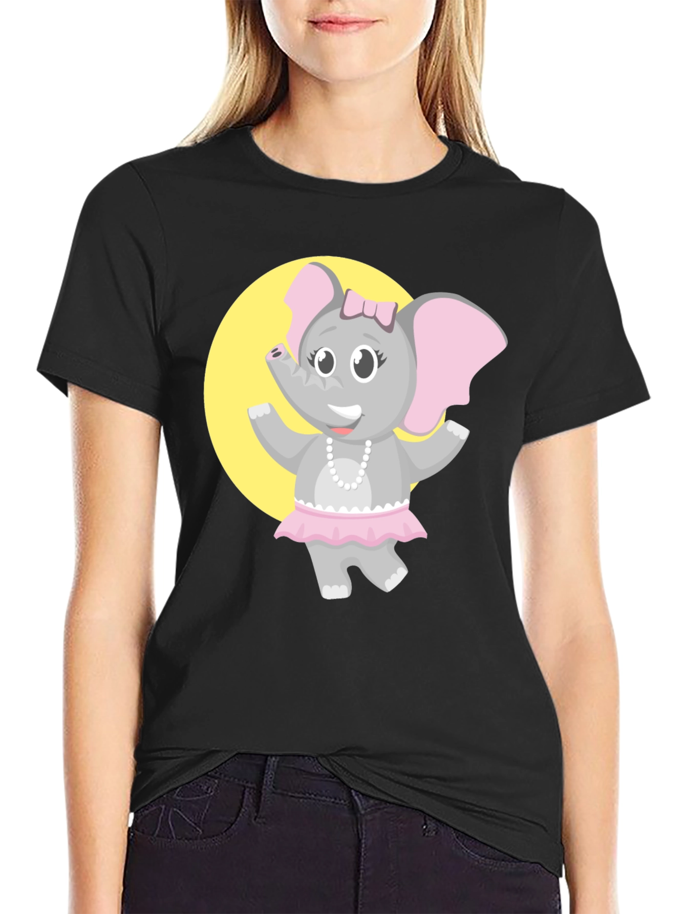 Elephant Ballerina T-Shirt - Fun Cartoon Design