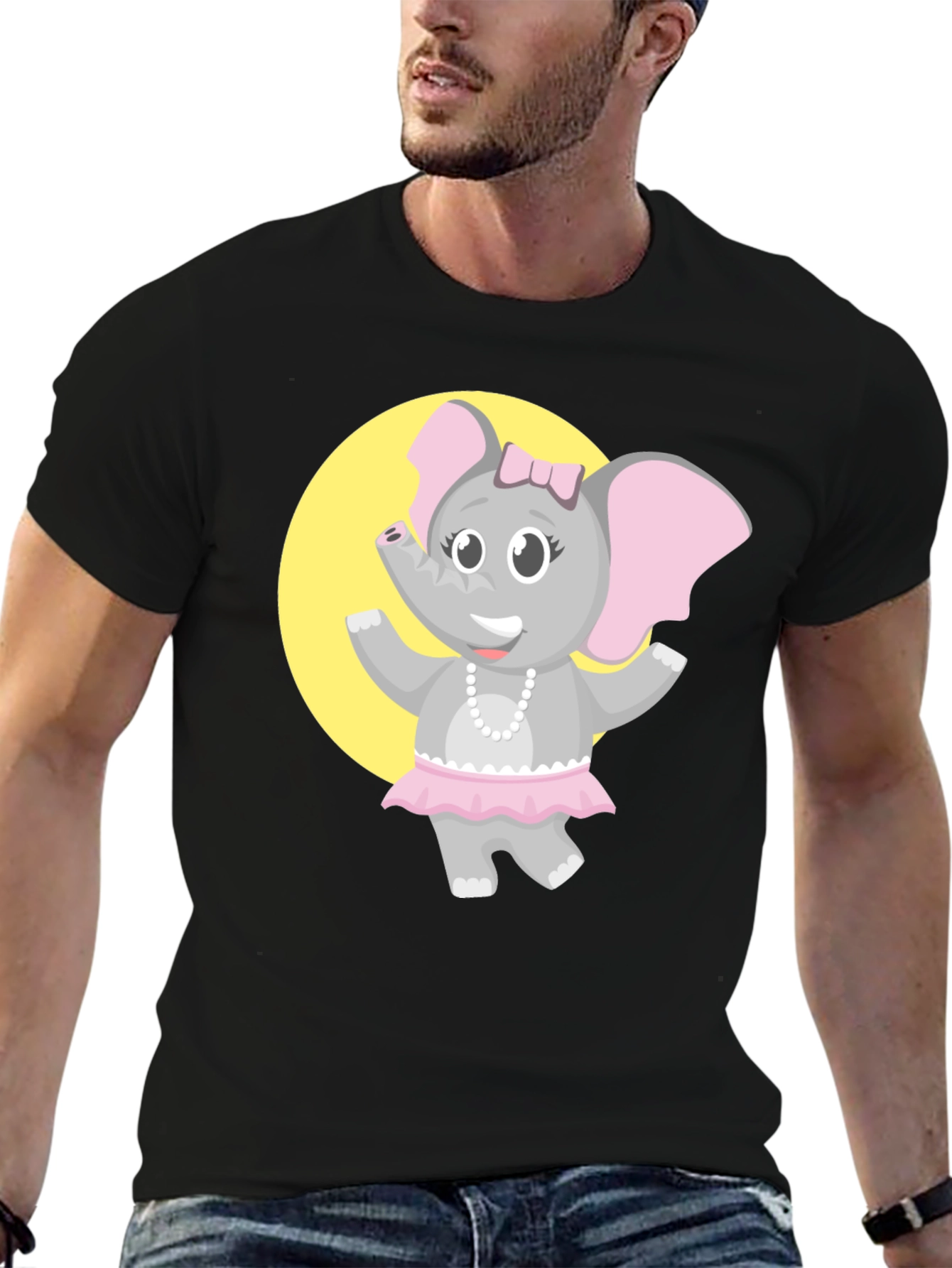 Elephant Ballerina T-Shirt - Fun Cartoon Design