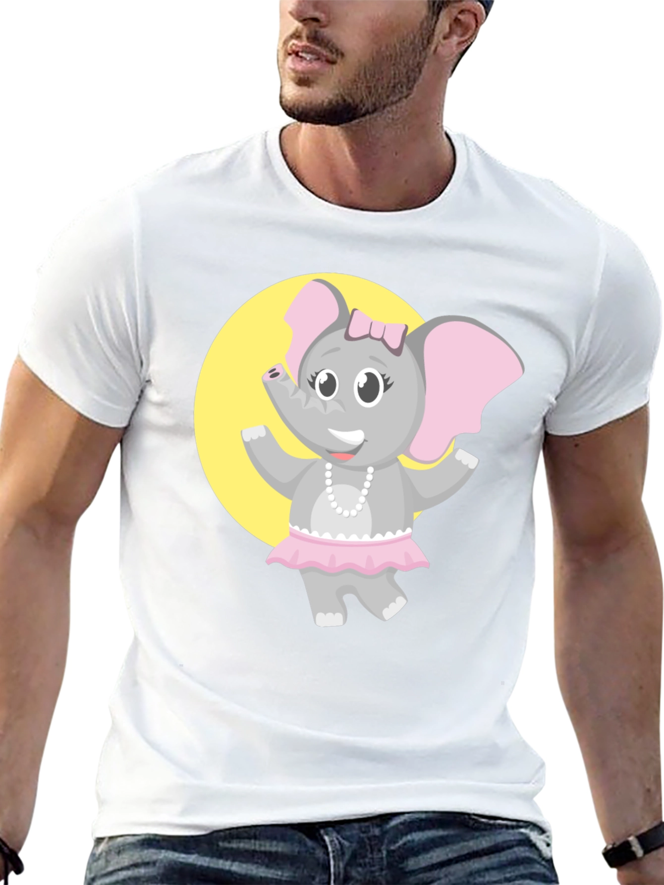 Elephant Ballerina T-Shirt - Fun Cartoon Design