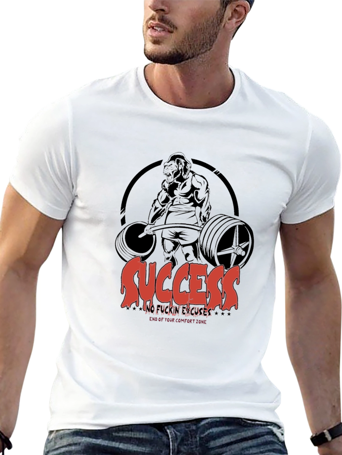 Success No Excuses Black Graphic Tee