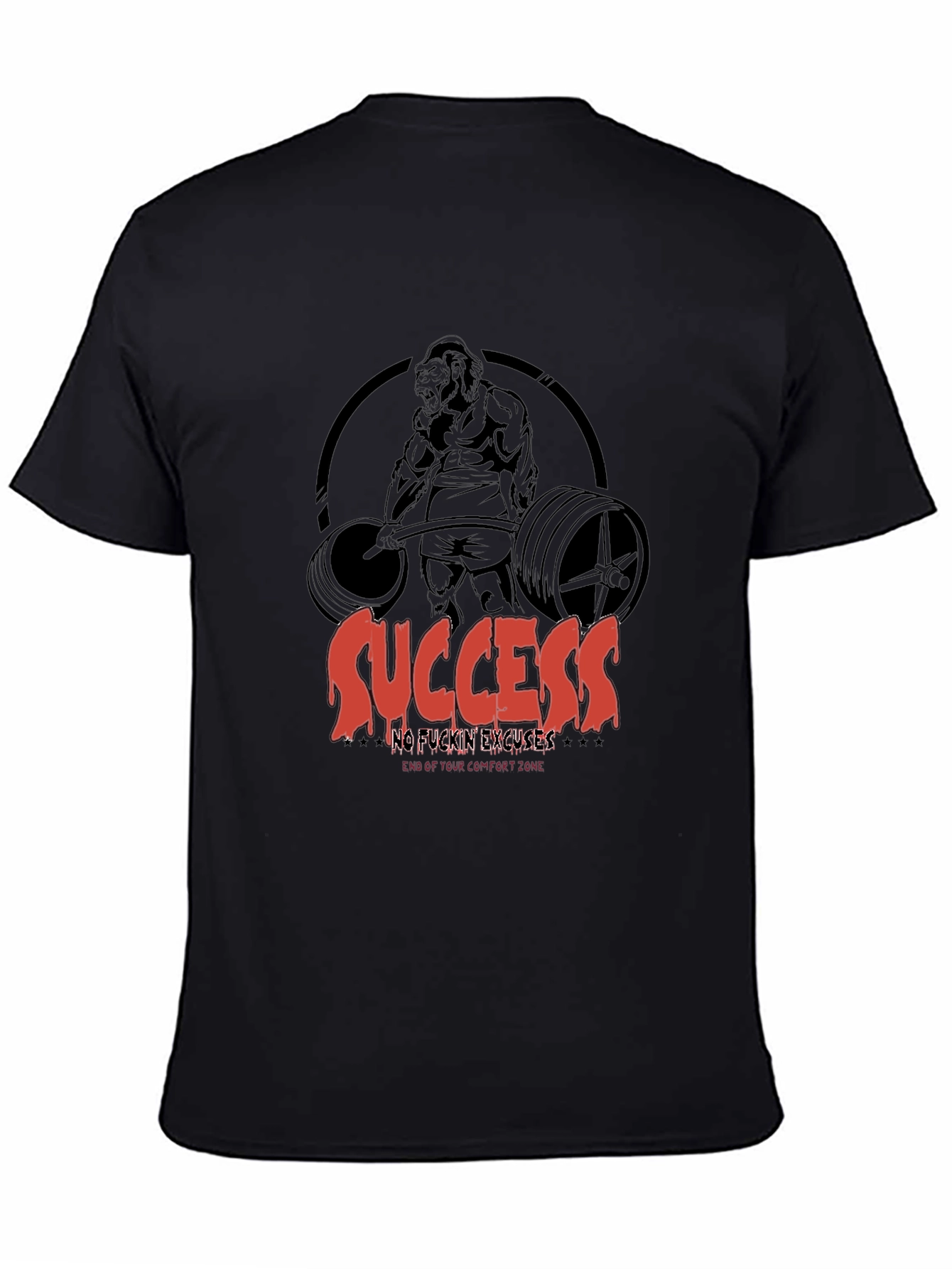 Success No Excuses Black Graphic Tee