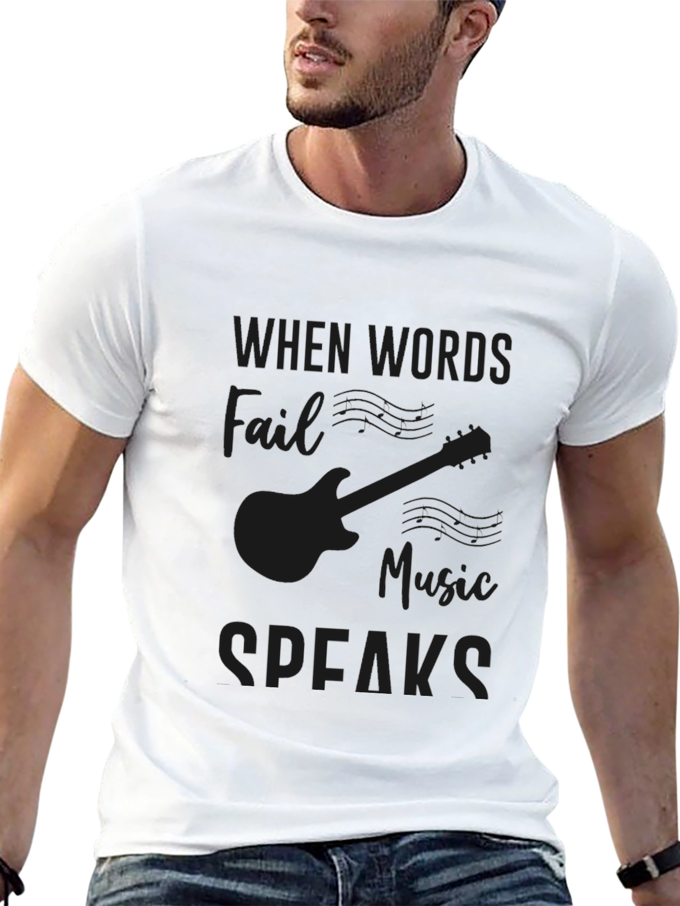 Music Speaks T-Shirt - Black Graphic Tee