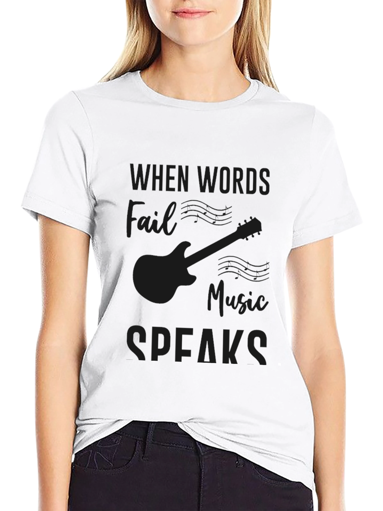 Music Speaks T-Shirt - Black Graphic Tee