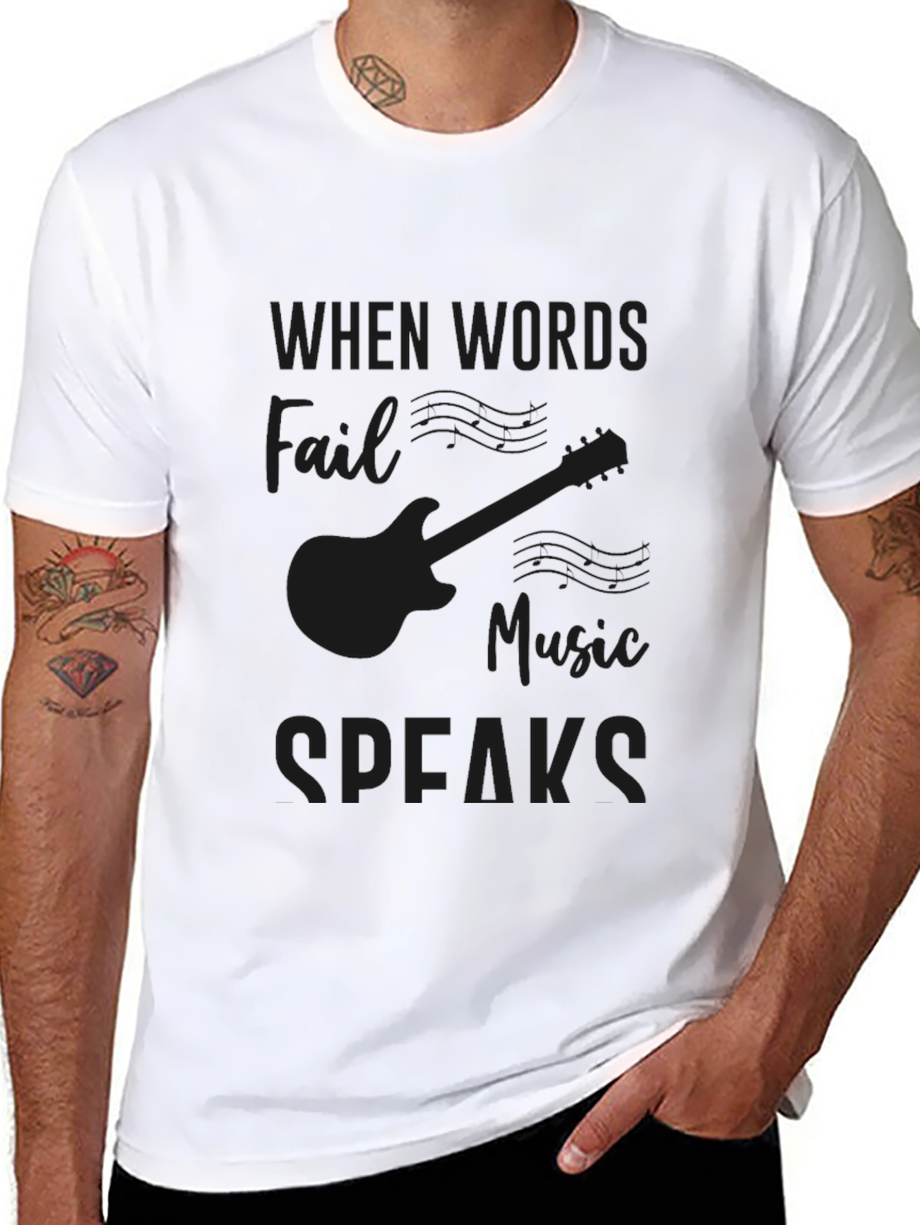Music Speaks T-Shirt - Black Graphic Tee