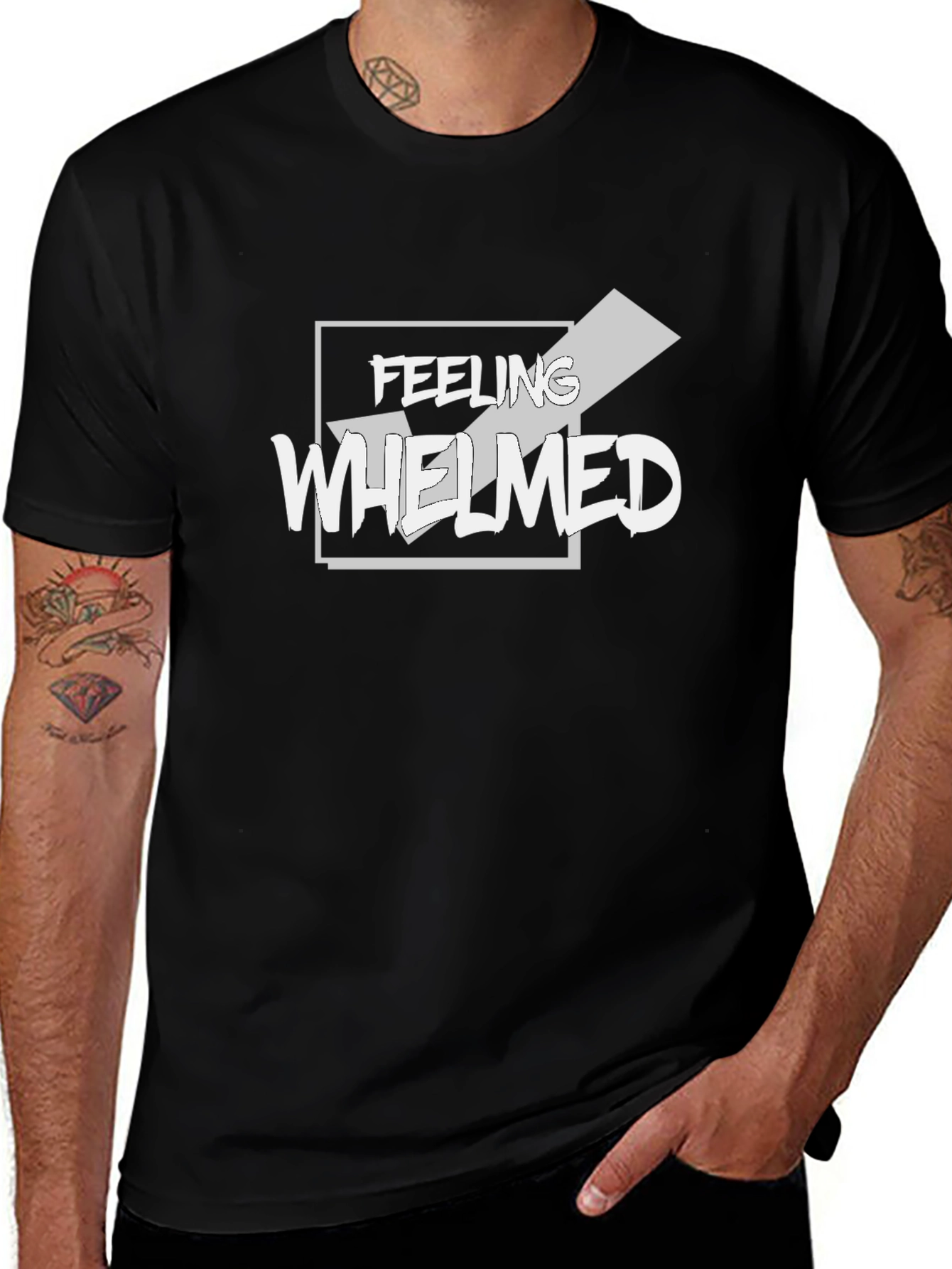 Feeling Whelmed Graphic T-Shirt - Black