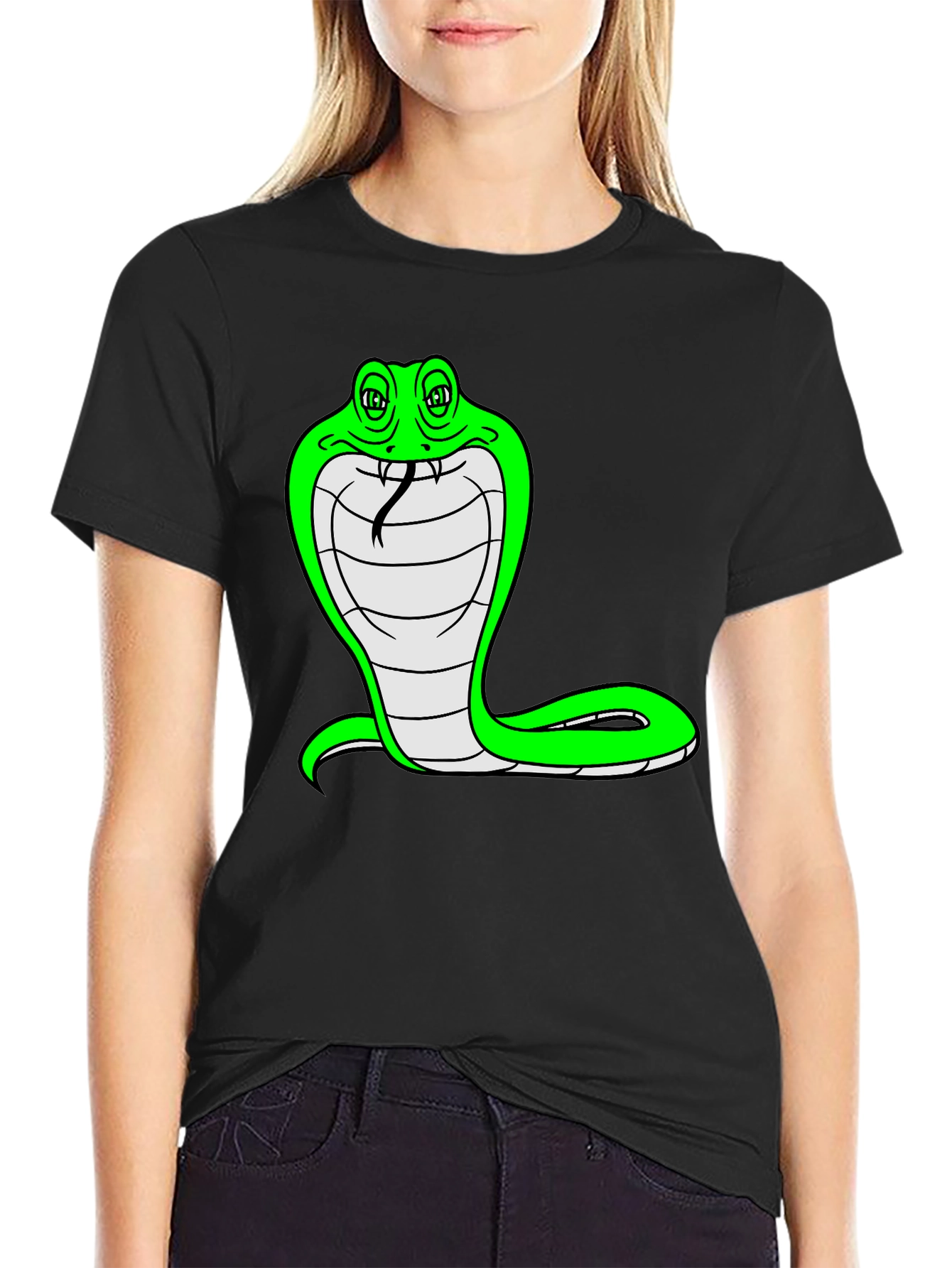 Cobra Snake Graphic Tee - Unique Cartoon Design T-Shirt