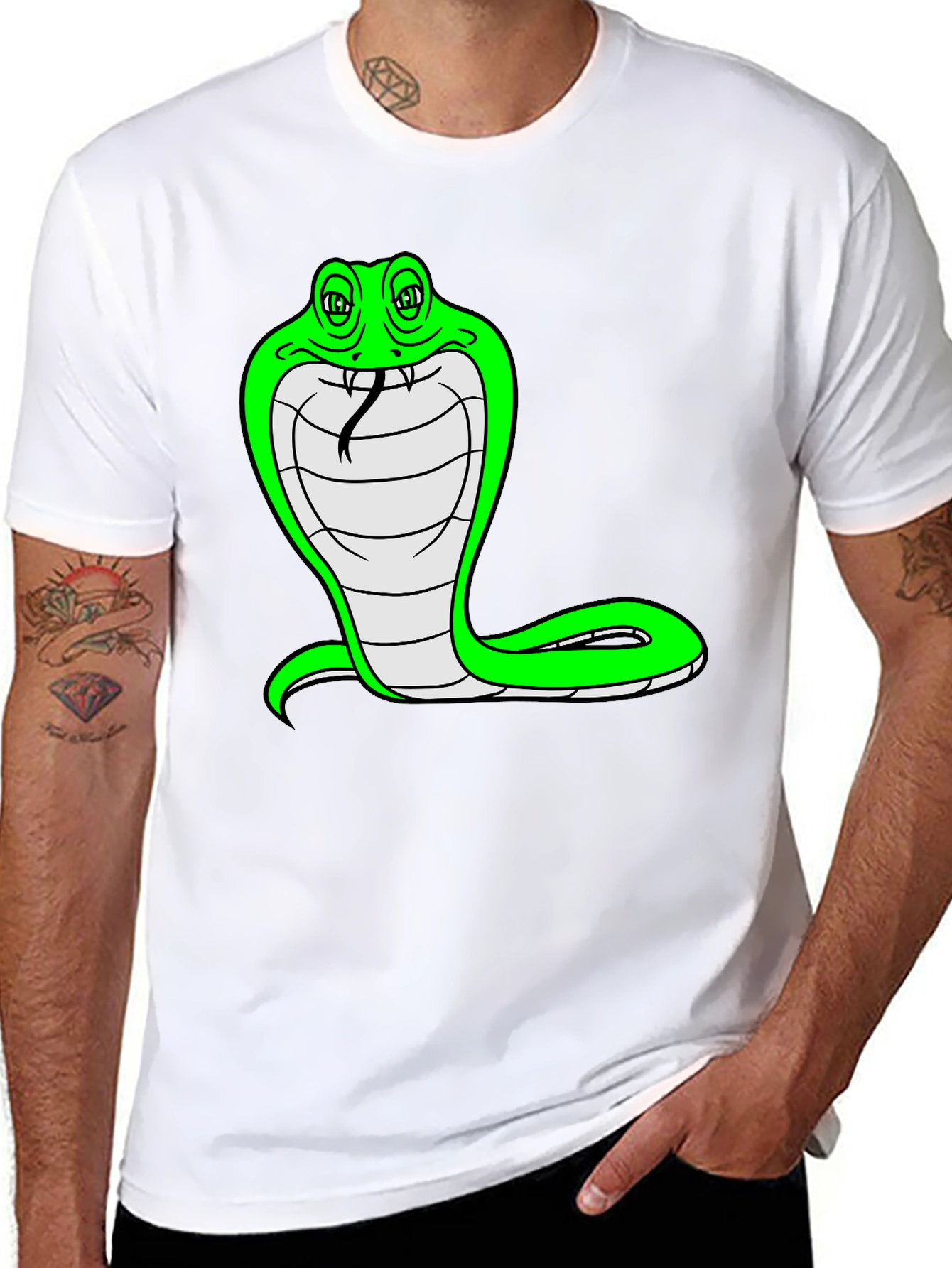 Cobra Snake Graphic Tee - Unique Cartoon Design T-Shirt