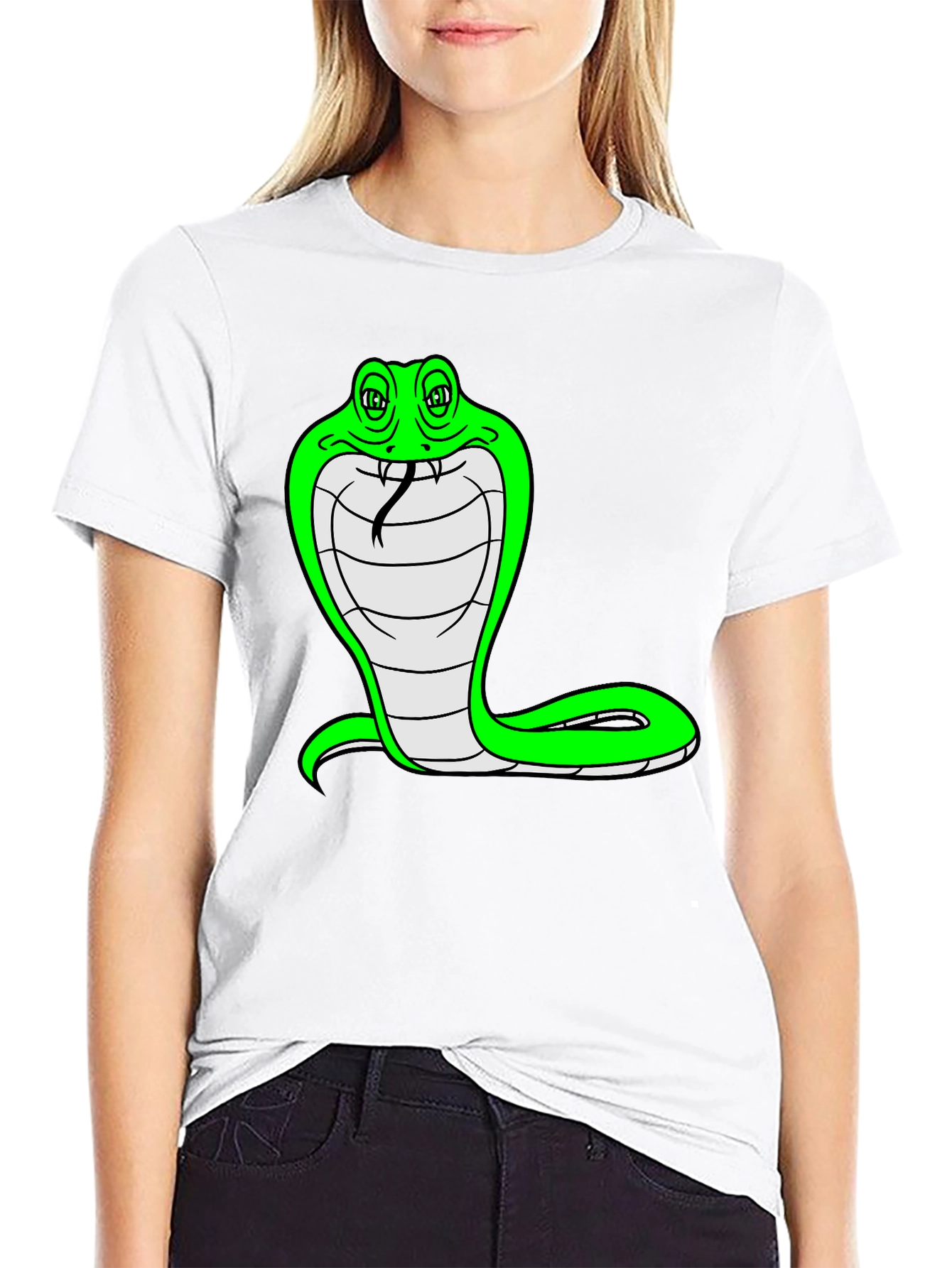 Cobra Snake Graphic Tee - Unique Cartoon Design T-Shirt