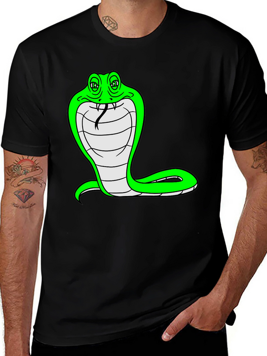 Cobra Snake Graphic Tee - Unique Cartoon Design T-Shirt