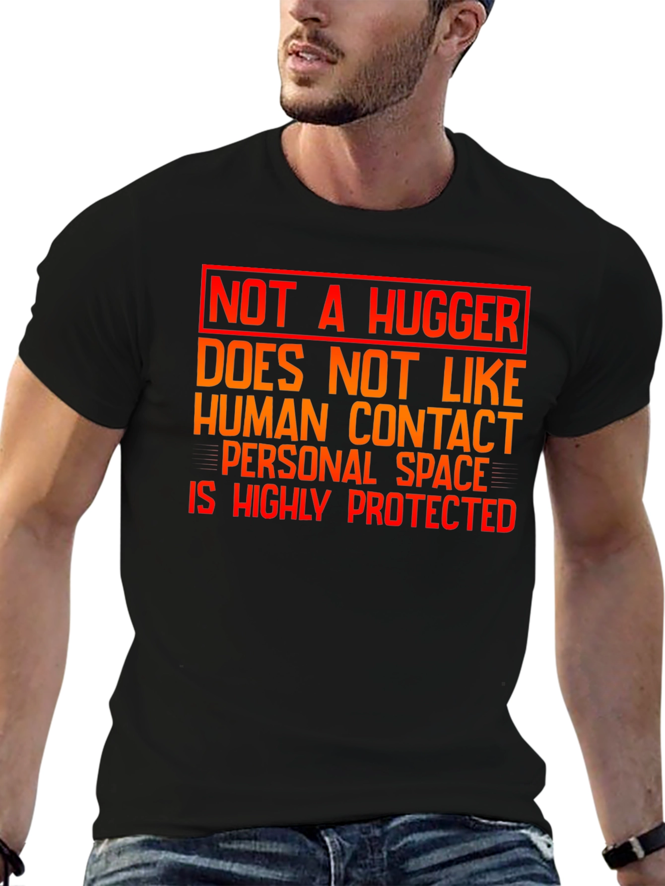 Not A Hugger Graphic Tee - Personal Space Shirt