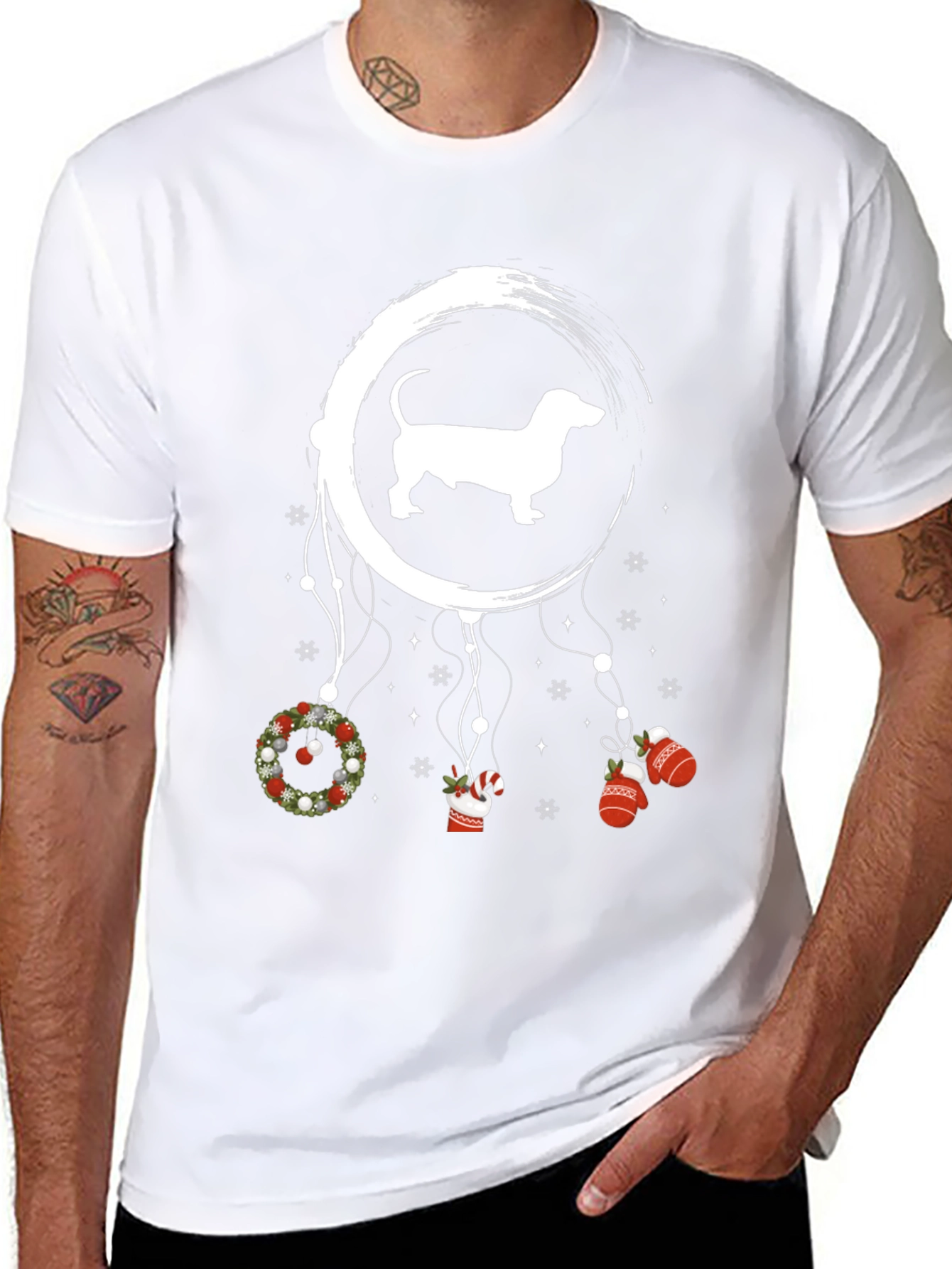 Dachshund Christmas Dreamcatcher Graphic Tee