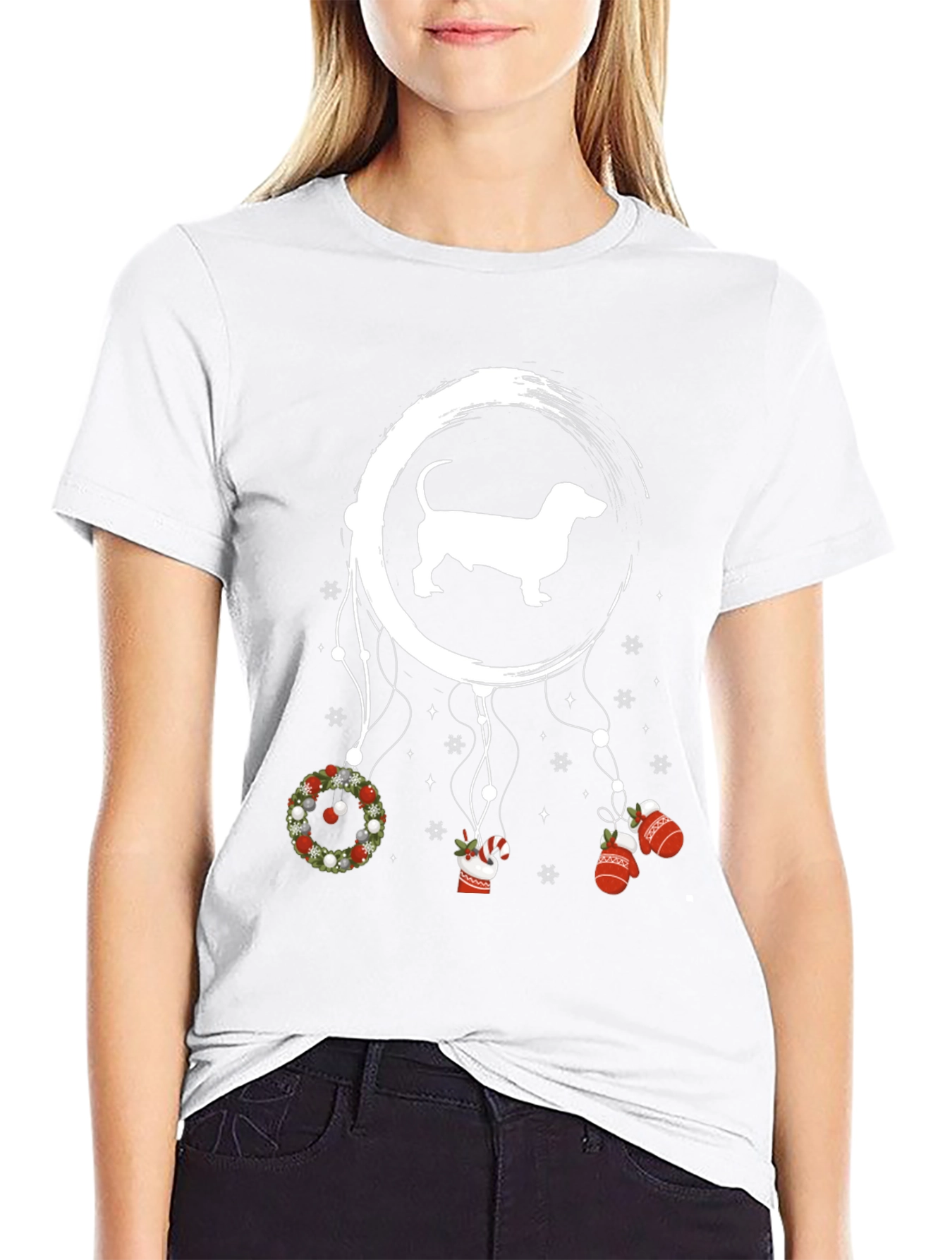 Dachshund Christmas Dreamcatcher Graphic Tee