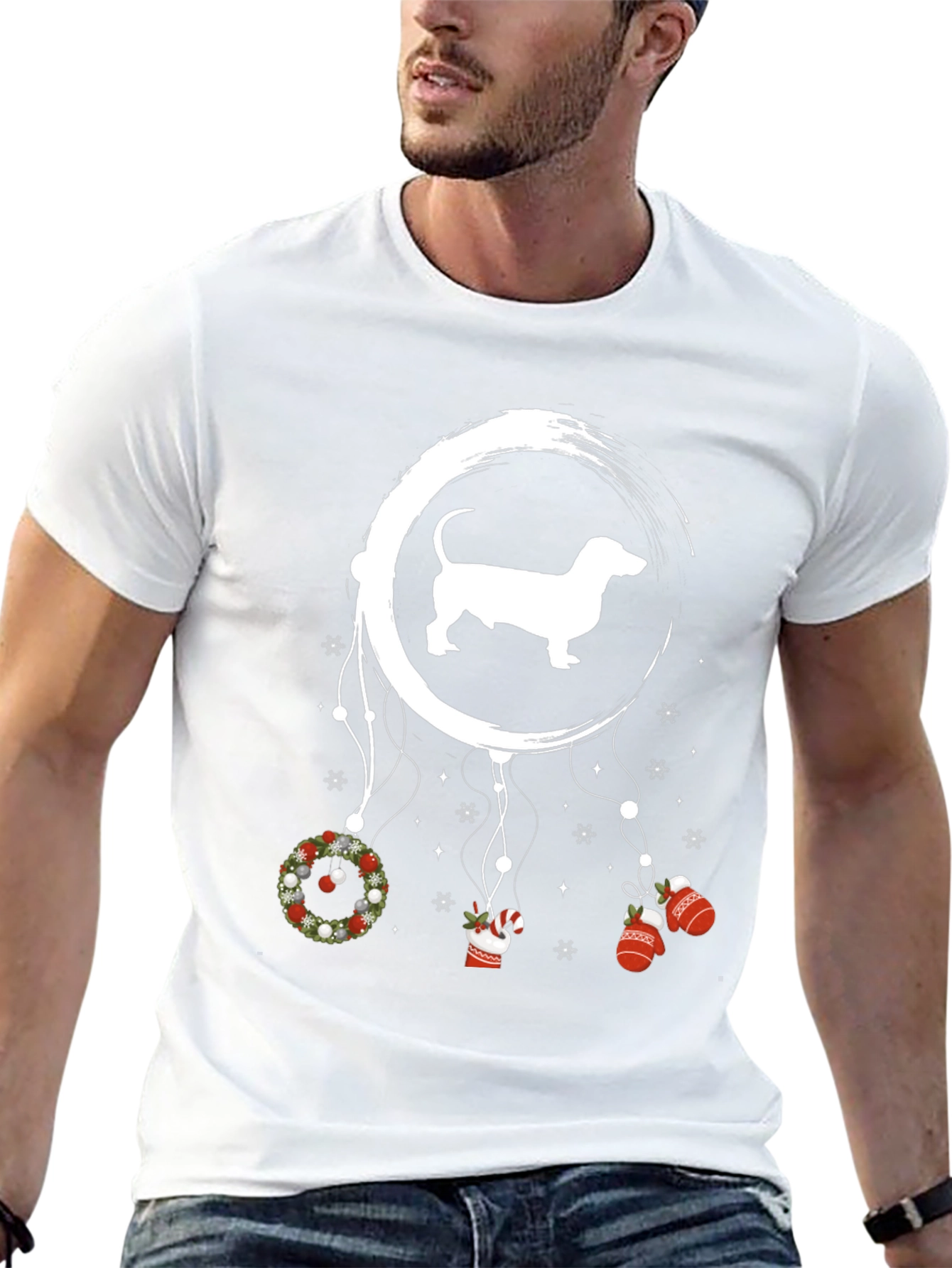 Dachshund Christmas Dreamcatcher Graphic Tee