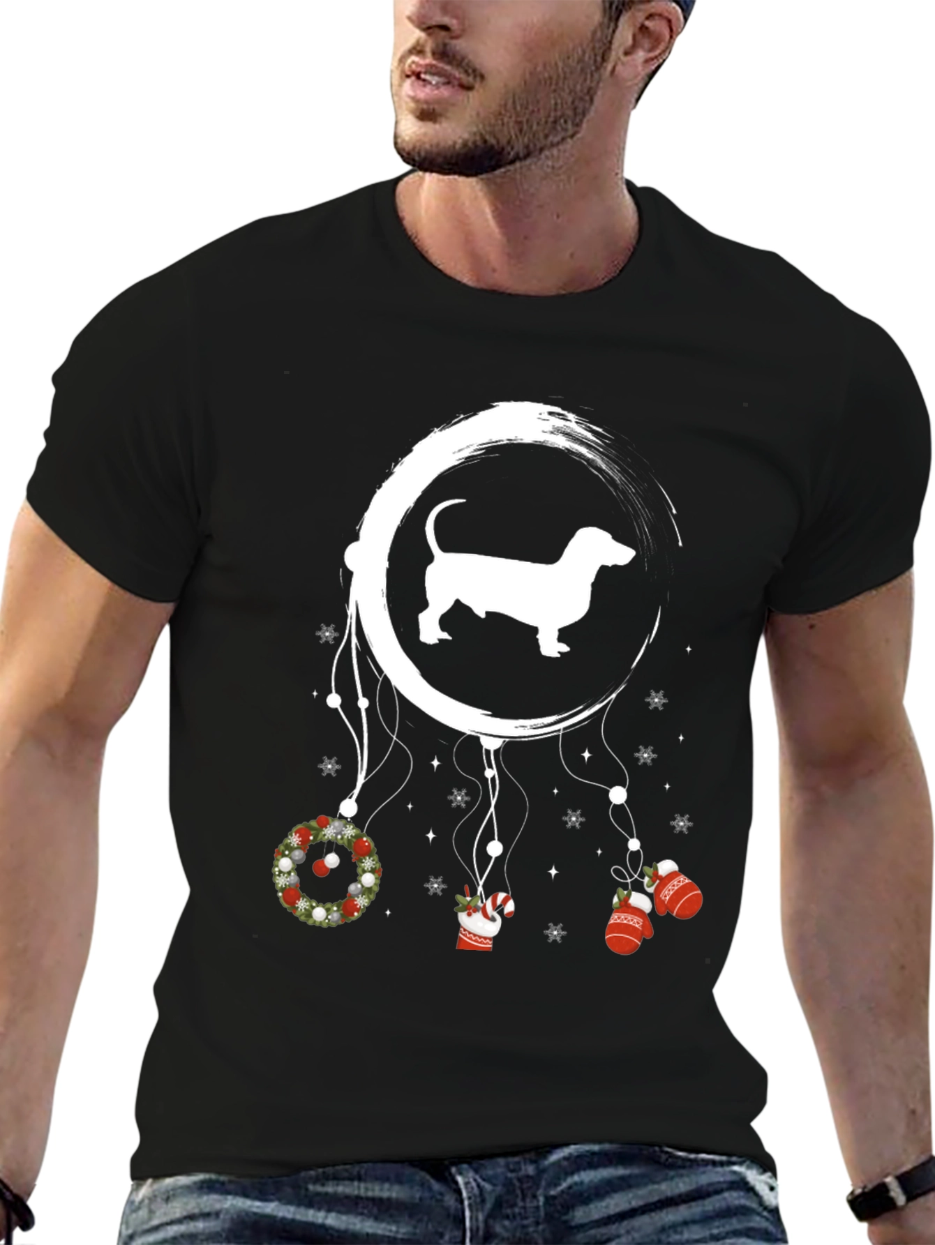 Dachshund Christmas Dreamcatcher Graphic Tee