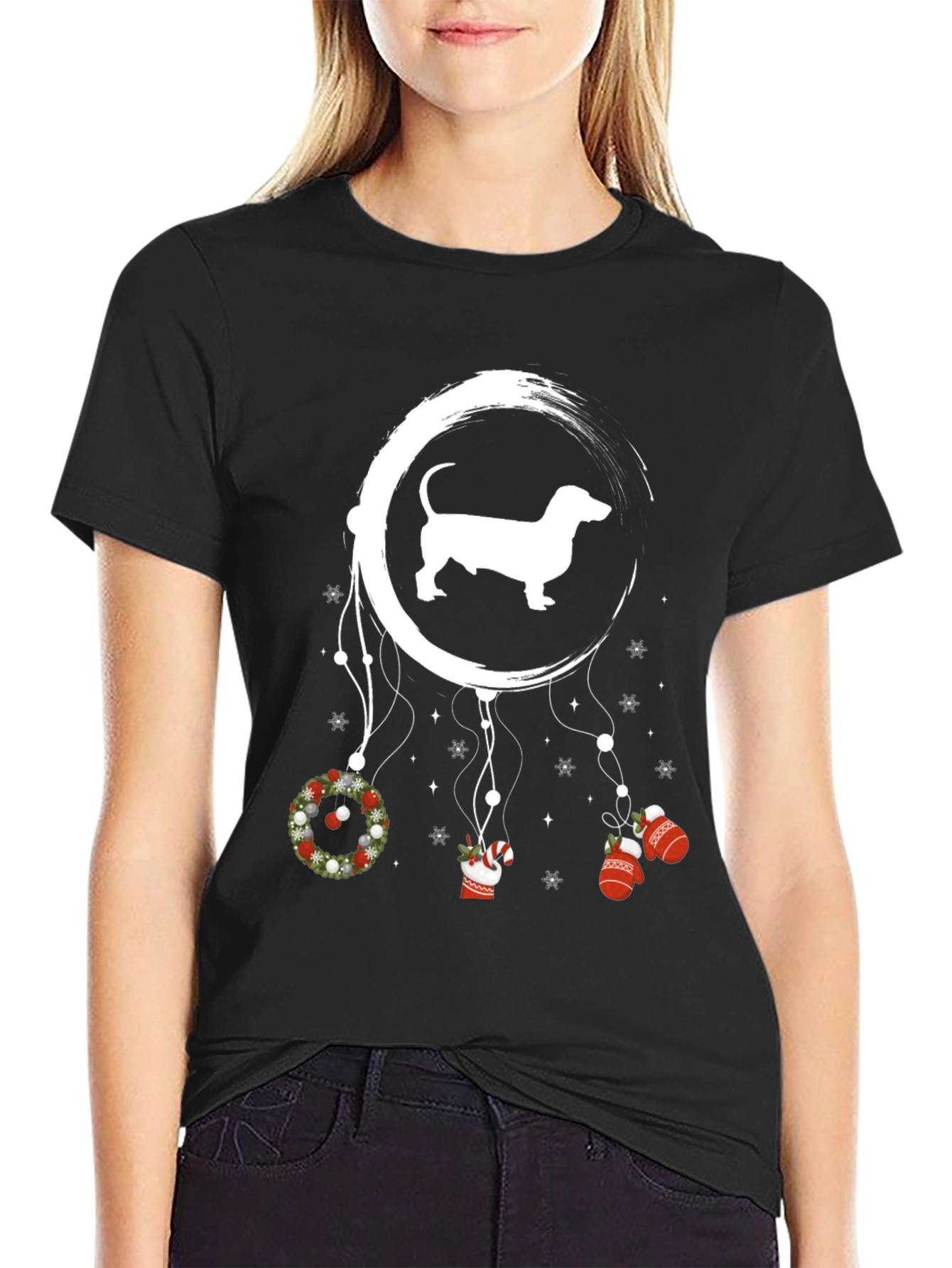 Dachshund Christmas Dreamcatcher Graphic Tee
