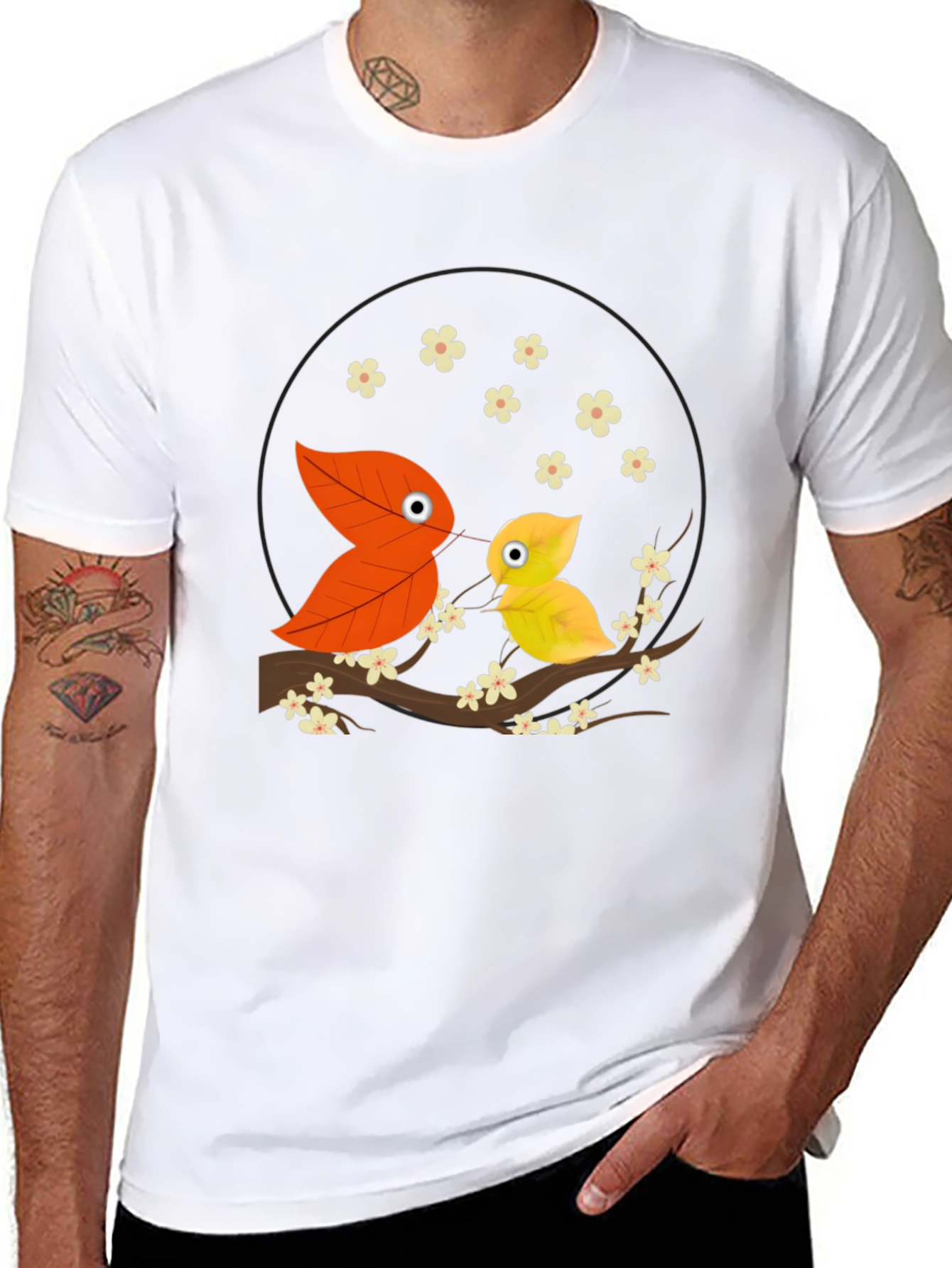 Leaf Bird Graphic Tee - Unique Nature Inspired Design