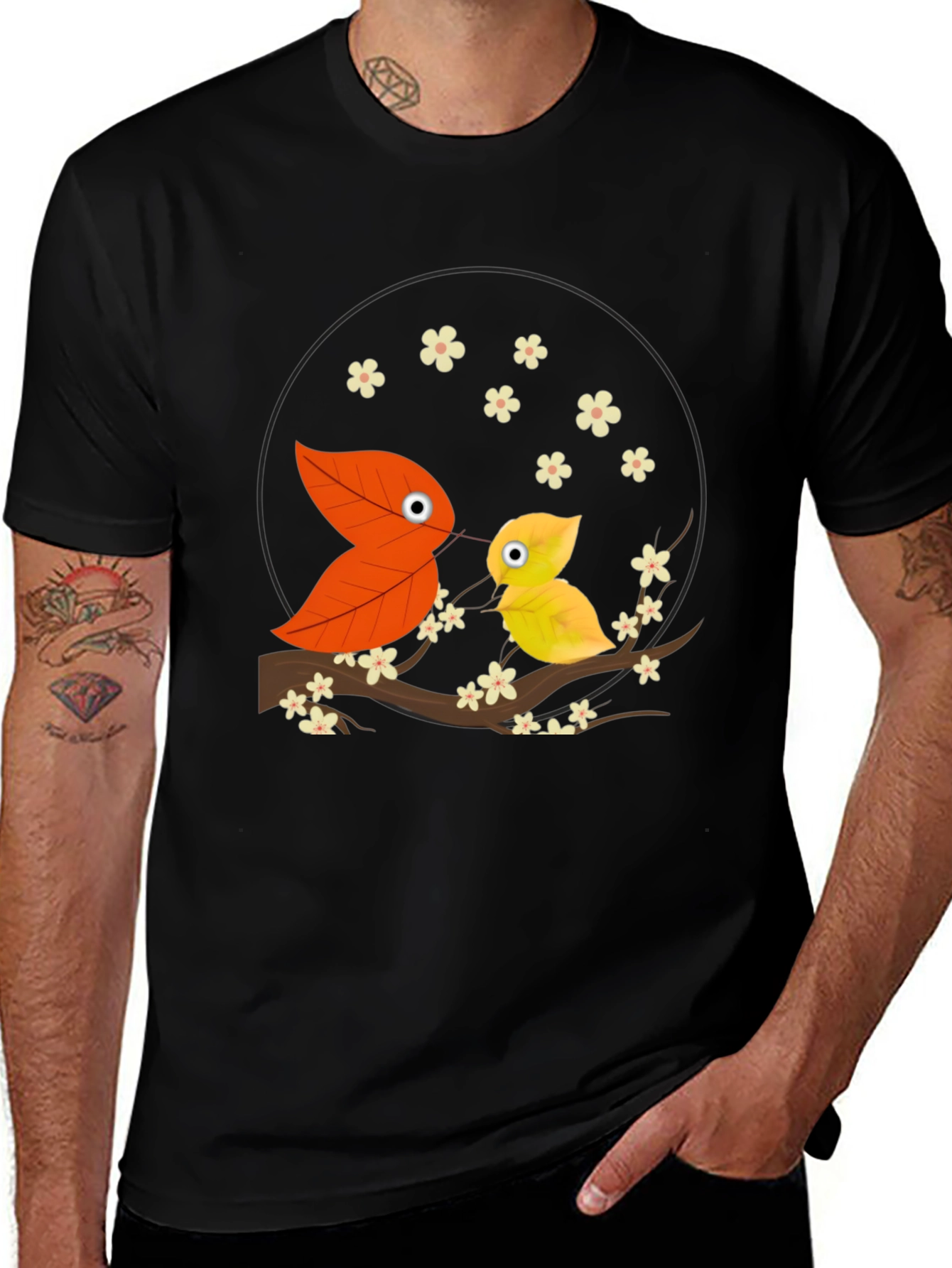 Leaf Bird Graphic Tee - Unique Nature Inspired Design