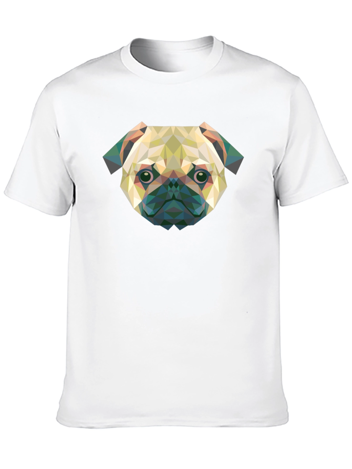 Geometric Pug Graphic Tee - Modern Dog Lover Shirt