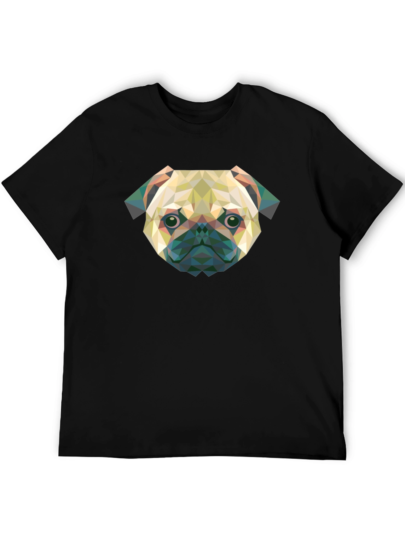 Geometric Pug Graphic Tee - Modern Dog Lover Shirt