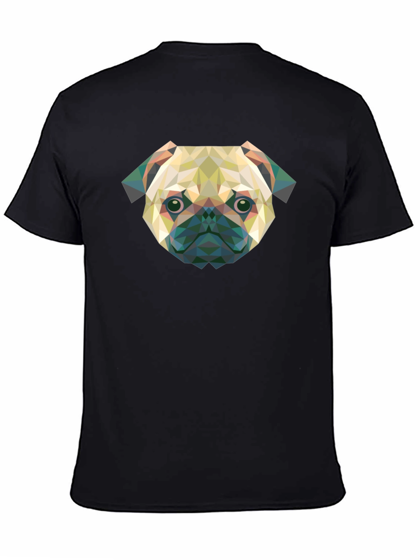 Geometric Pug Graphic Tee - Modern Dog Lover Shirt