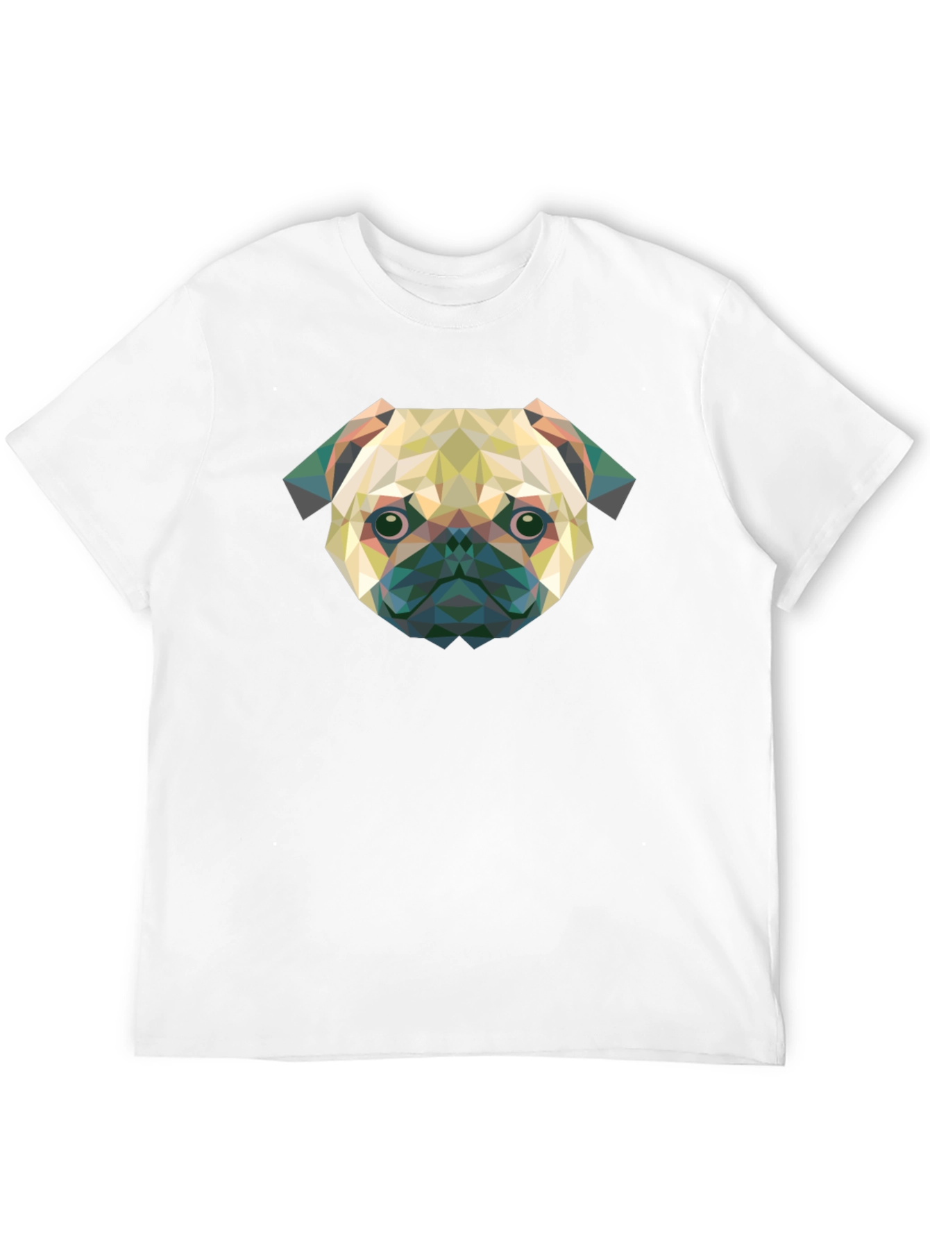 Geometric Pug Graphic Tee - Modern Dog Lover Shirt